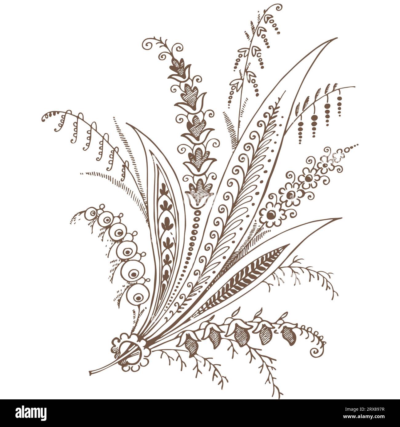 Eine monochrome Illustration eines botanischen Exemplars Stock Vektor