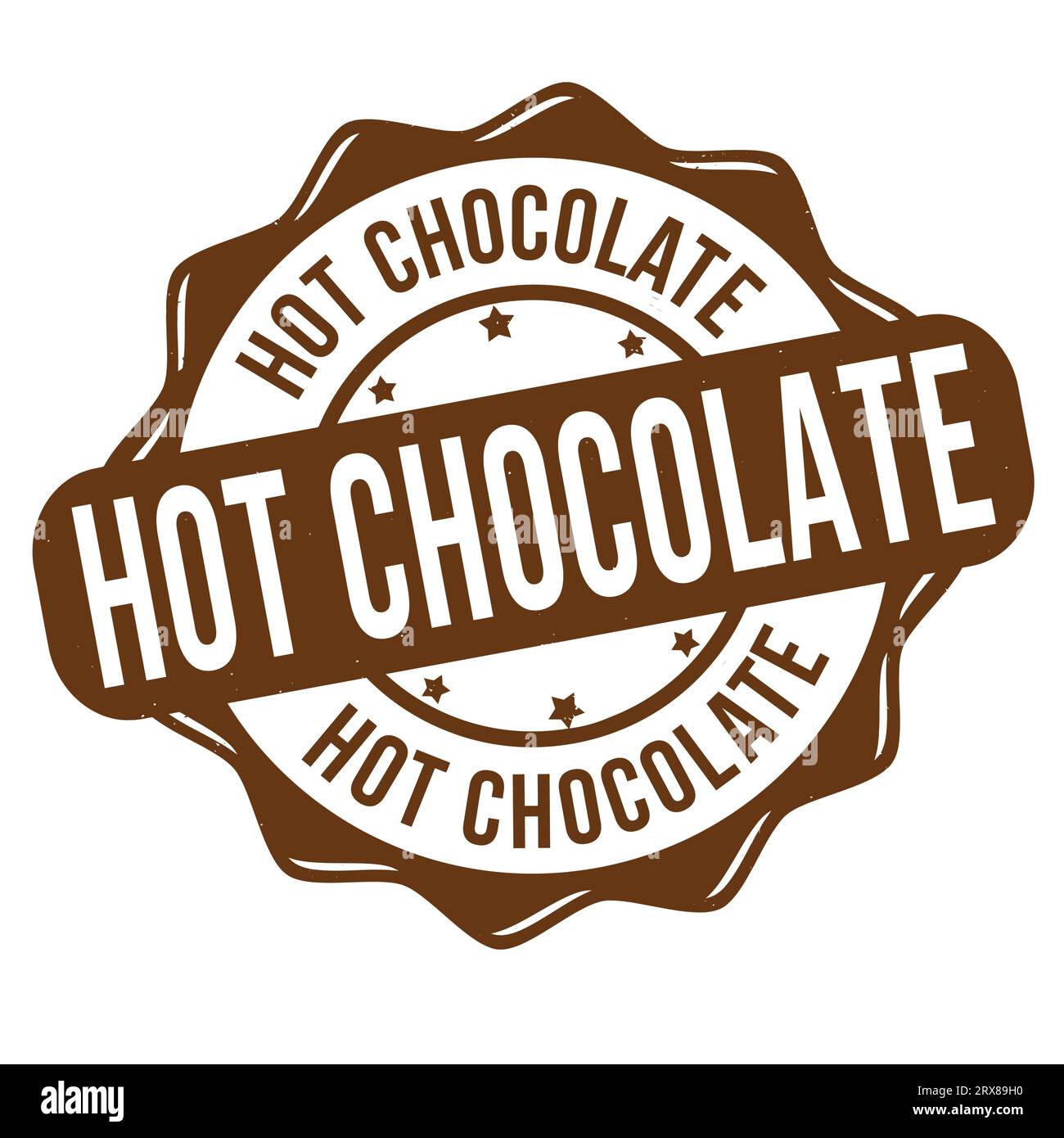 Heißer Schokoladen-Grunge-Gummistempel auf weißem Hintergrund, Vektorillustration Stock Vektor