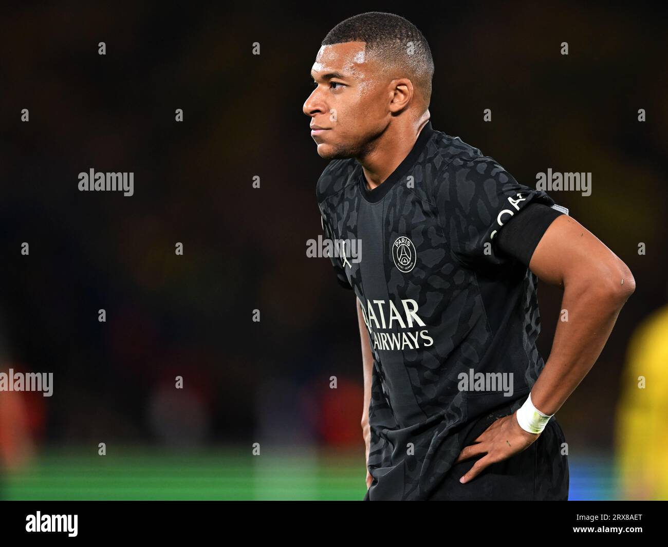 PARIS - Kylian Mbappe aus Paris Saint-Germain während des UEFA-Champions-League-Spiels zwischen Paris Saint Germain und Borussia Dortmund im Parc des Princes am 19. September 2023 in Paris. ANP | Hollandse Hoogte | GERRIT VAN COLOGNE Stockfoto