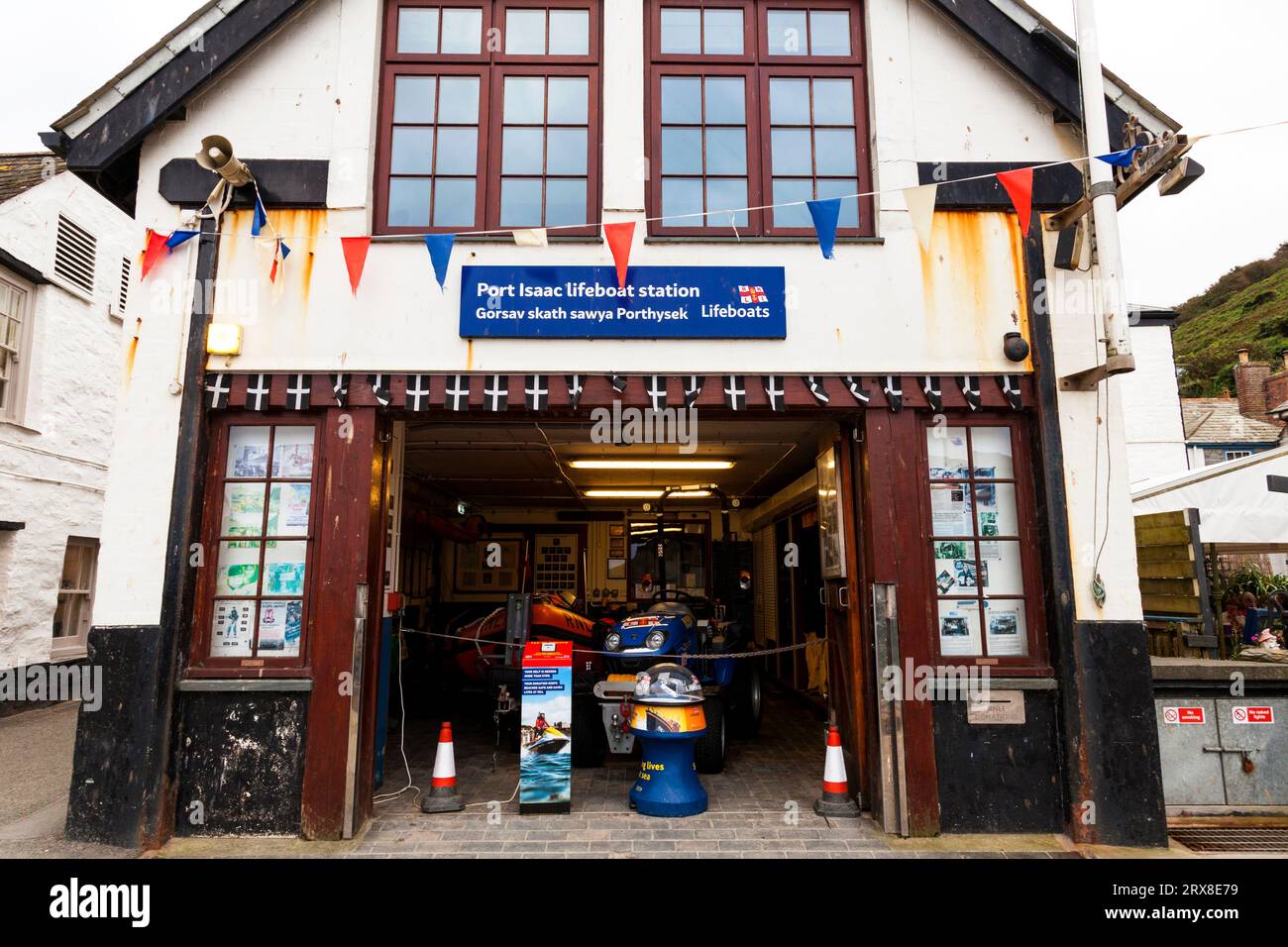 Port Isaac Lifeboat Station, Cornwall, England, Großbritannien Stockfoto