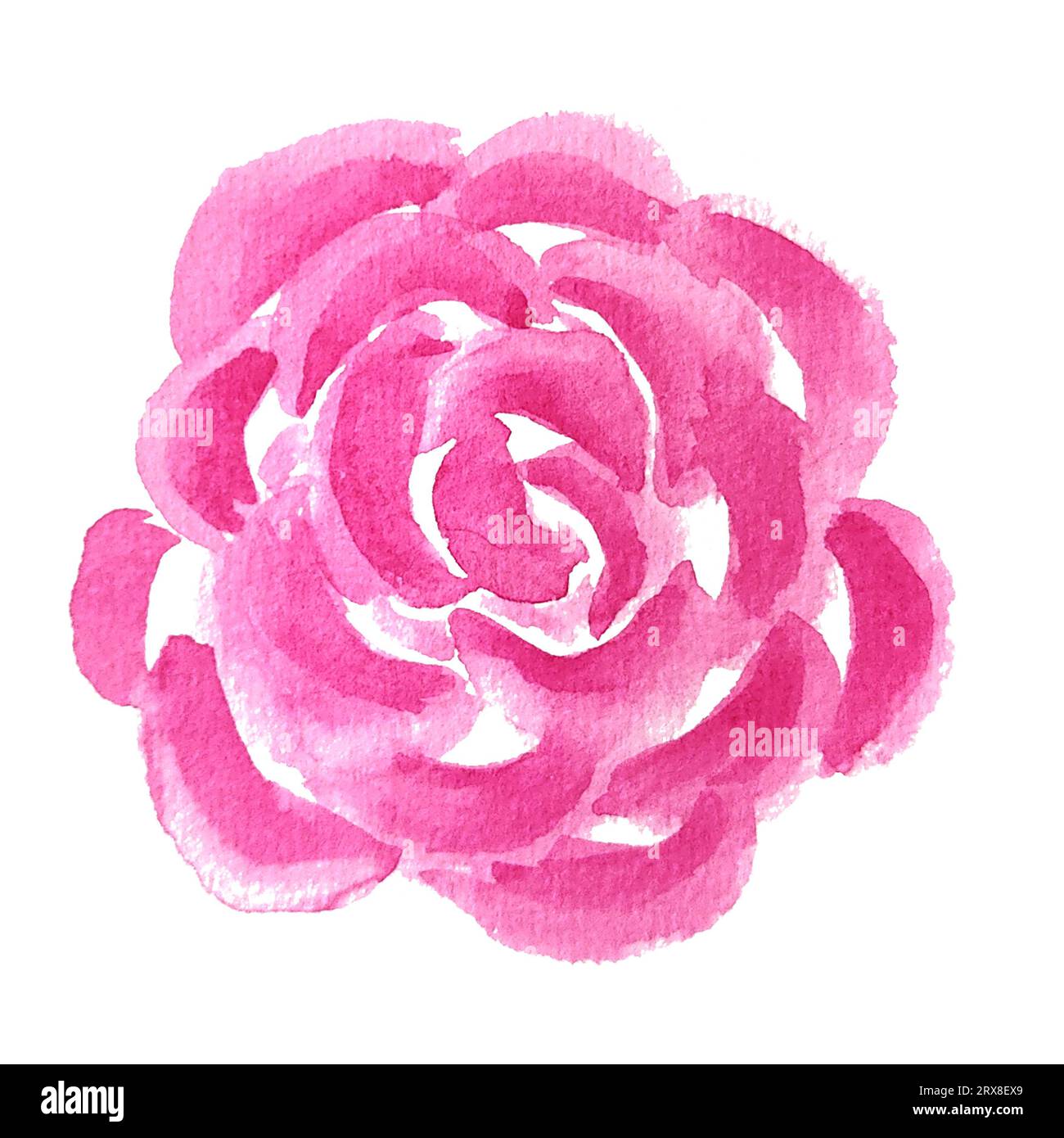 Aquarellrosen Blumen handgezeichnet in abstraktem Stil für die Verwendung in Logo-, Hochzeits-, Feiertags- und Geburtstagsdesigns. Rosa Daisy isolierte Elemettdekoration Stockfoto