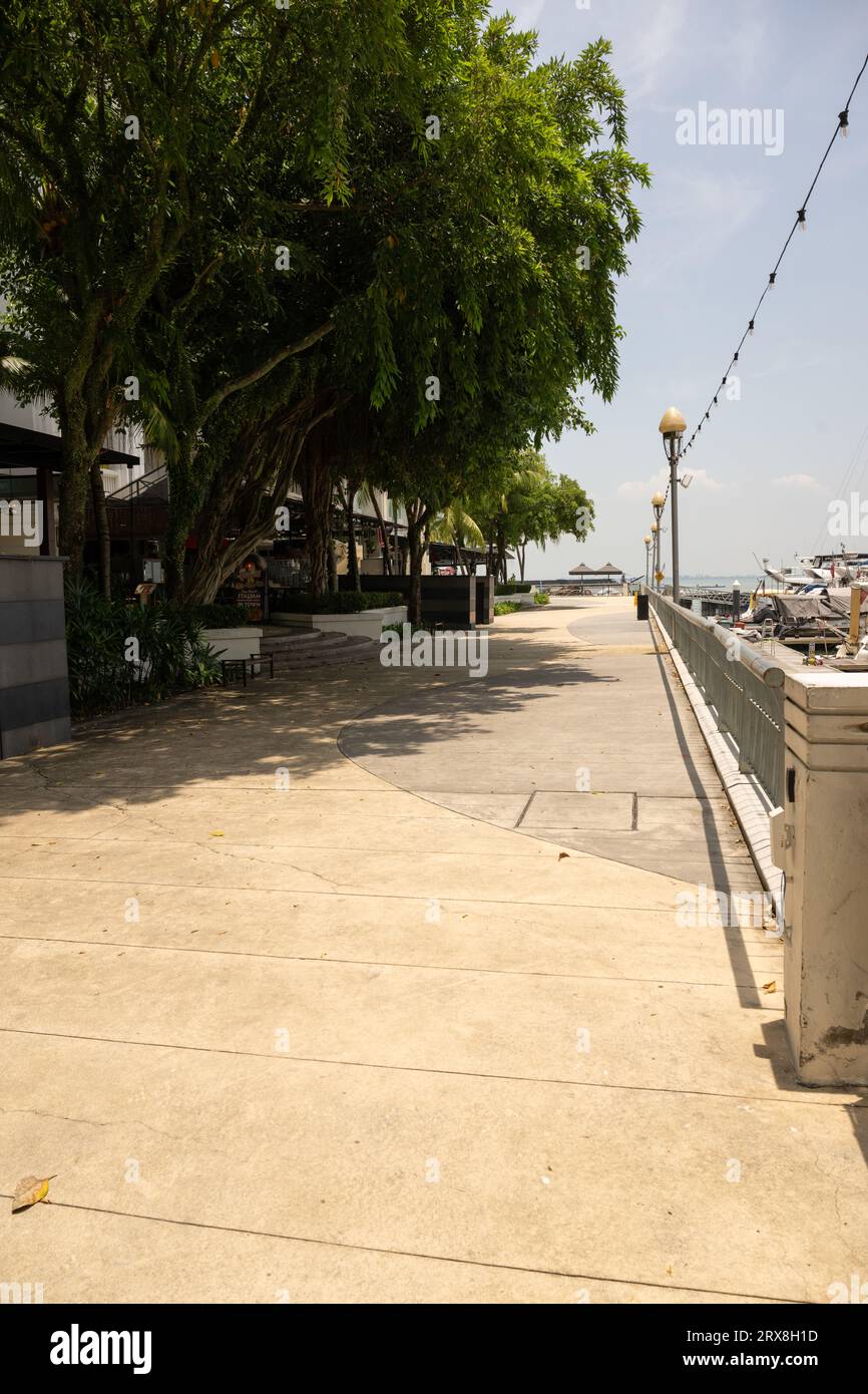 Der Fußweg am Straits Quay, Penang, Malaysia Stockfoto