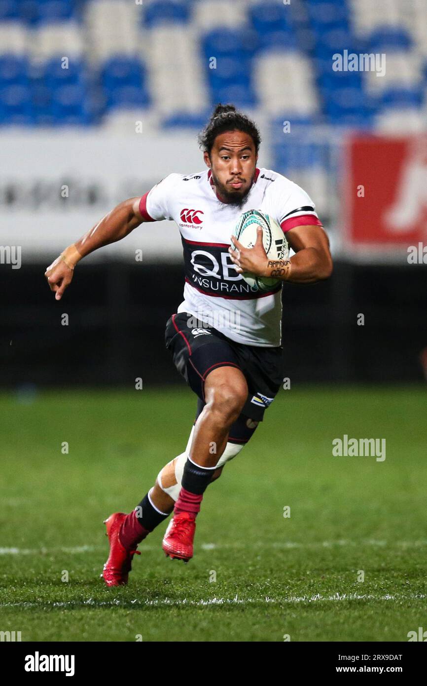 Matt Vaega von North Harbour beim Mitre 10 Cup Rugby Match, North Harbour gegen Counties Manukau im QBE Stadium, Auckland, Neuseeland Stockfoto