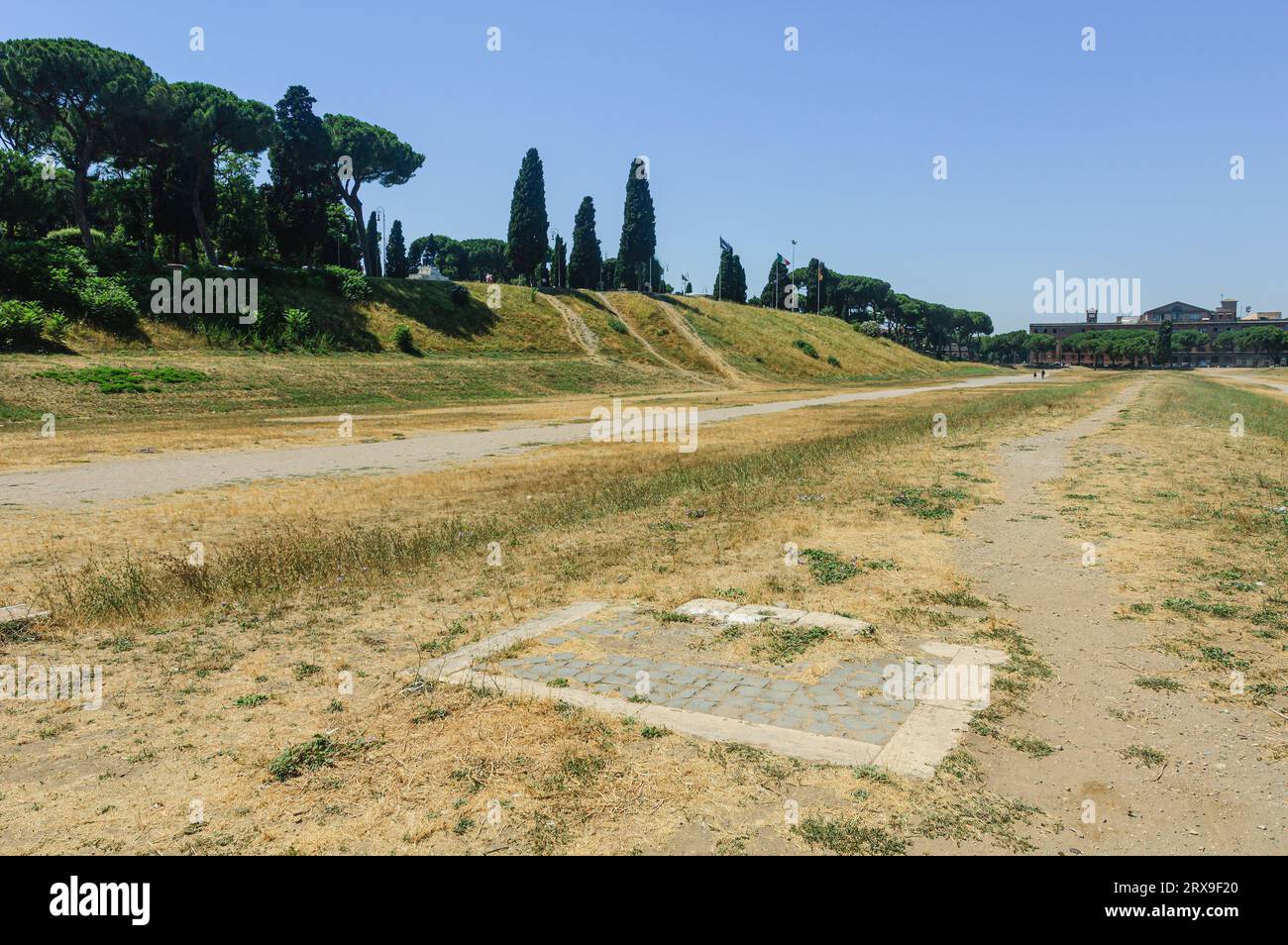 Esplanade des antiken Circus Maximus in Rom Stockfoto