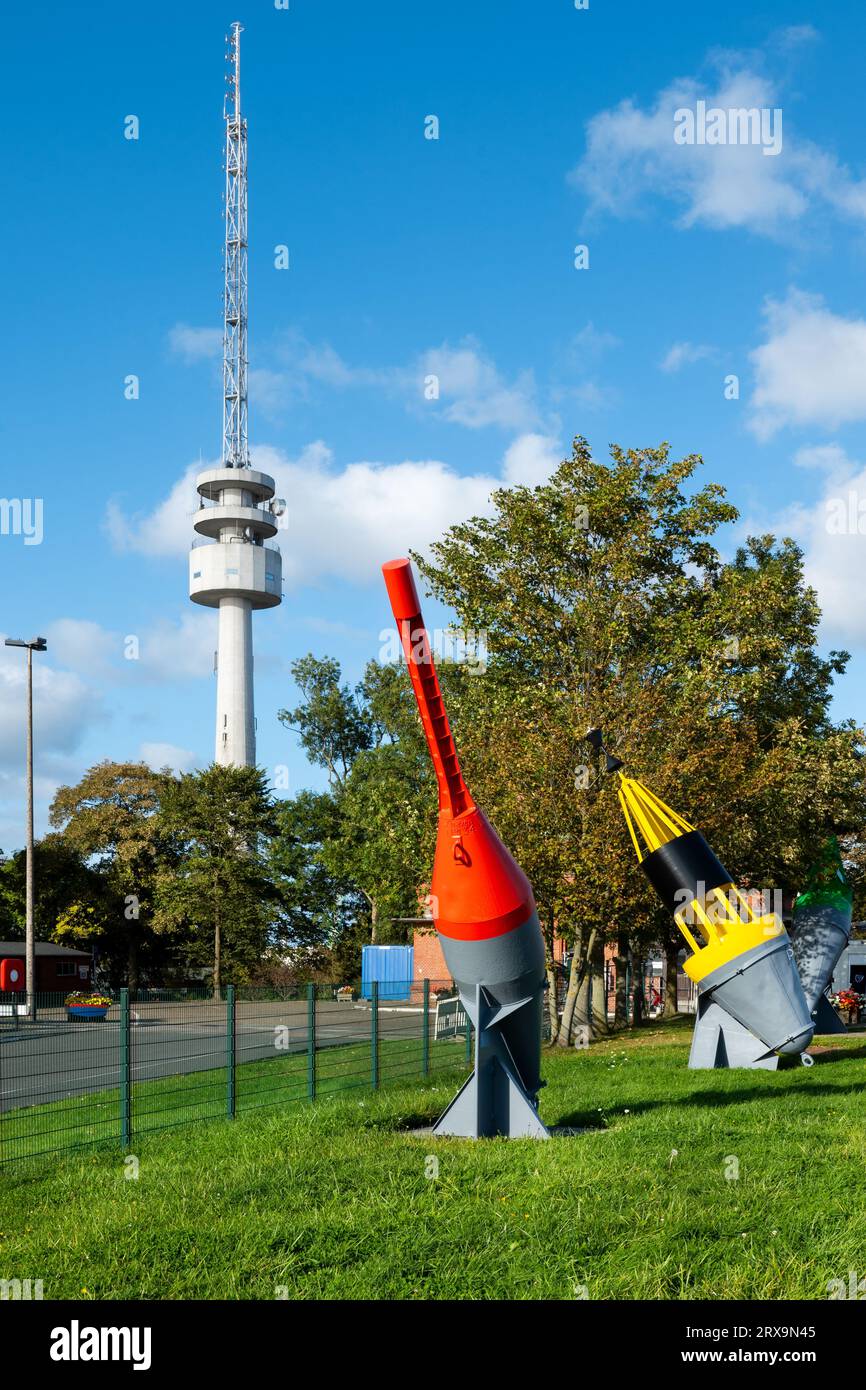 Antennenturm des Wasserstraßen- und Schifffahrtsamtes Wilhelmshaven Stockfoto