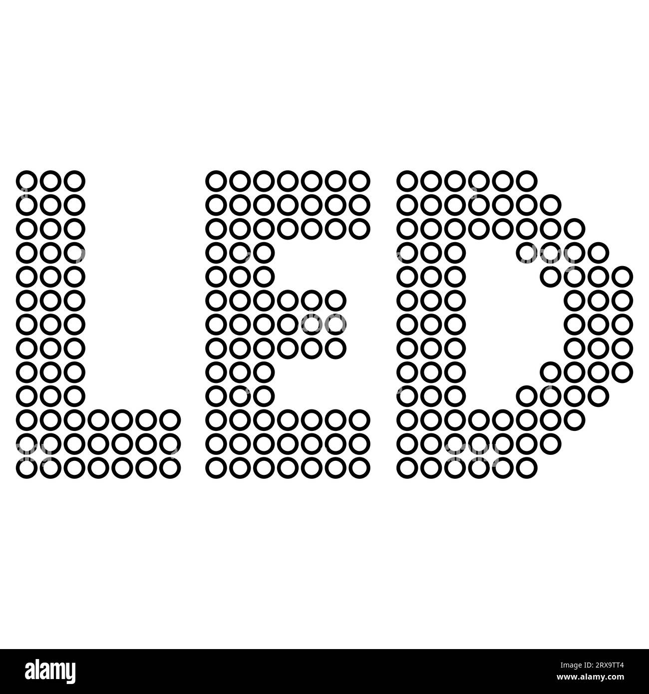 LED-Bildschirmtext, Zeichen LED-Leuchtdiode LCD-Panel Stock Vektor