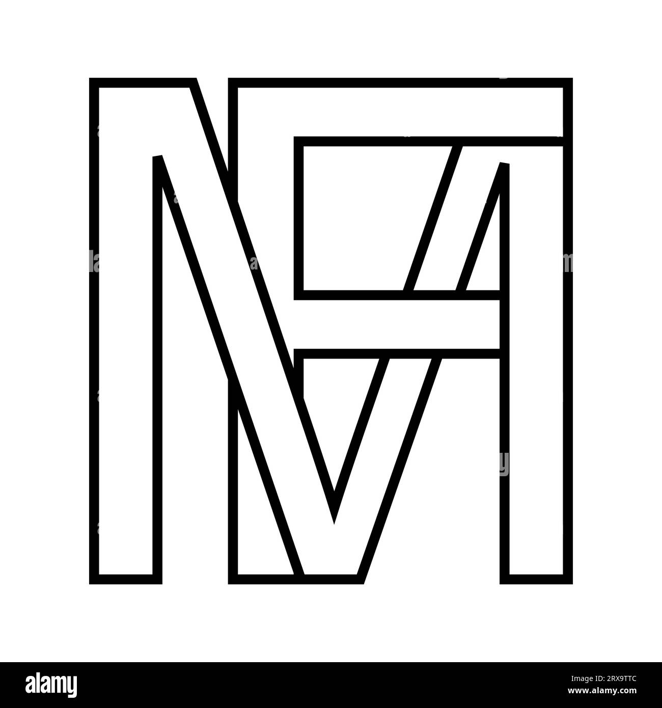 Logo-Zeichen mf fm-Symbol Doppelbuchstaben Logotyp m f Stock Vektor