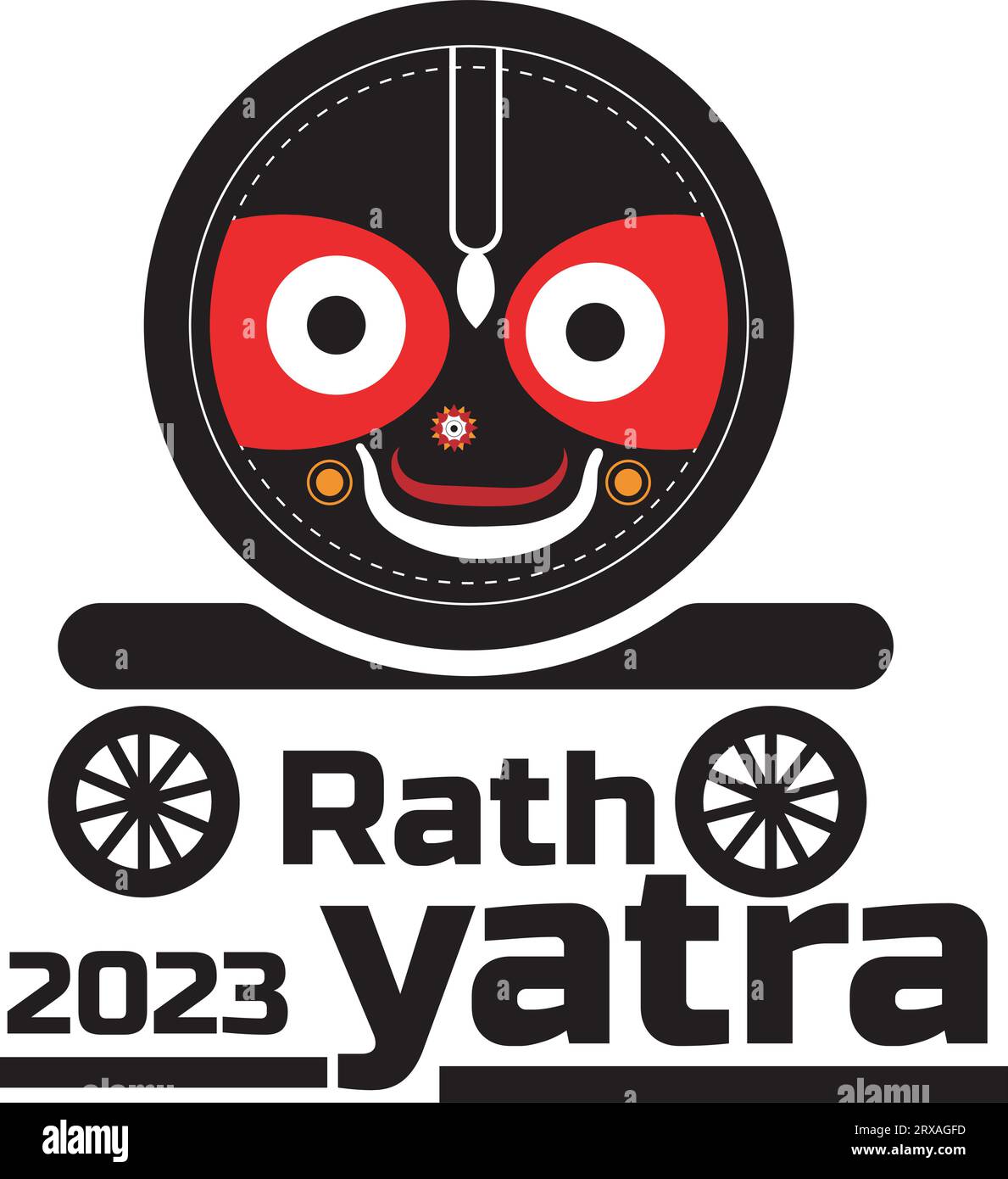 Lord Jagannath rath Yatra Festival Feiertag in Odisha, Indien, Lord jagannath rath Yatra 2023 Stock Vektor