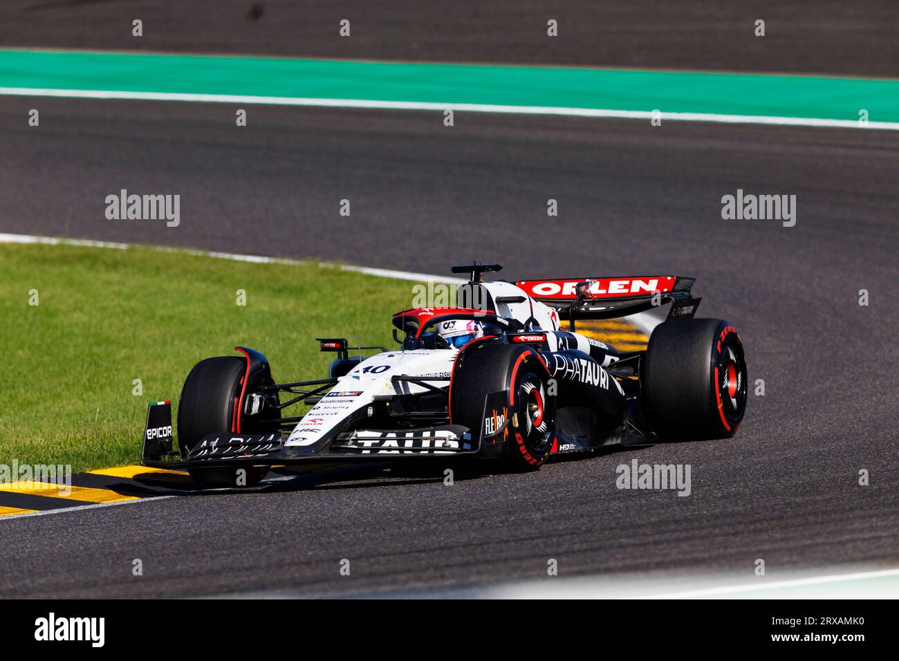 24. September 2023; Suzuka Circuit, Suzuka, Japan; Formel 1 Lenovo Grand Prix 2023; Race Day; Nummer 40 Scuderia AlphaTauri Fahrer Liam Lawson während des Rennens bei der japanischen Formel 1 Stockfoto