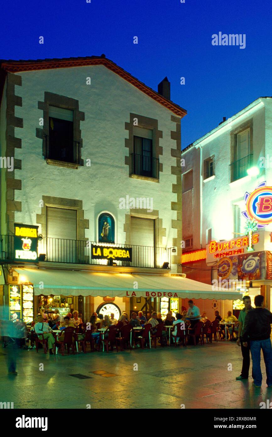 Bar, Lloret de Mar, Costa Brava, Katalonien, Spanien Stockfoto