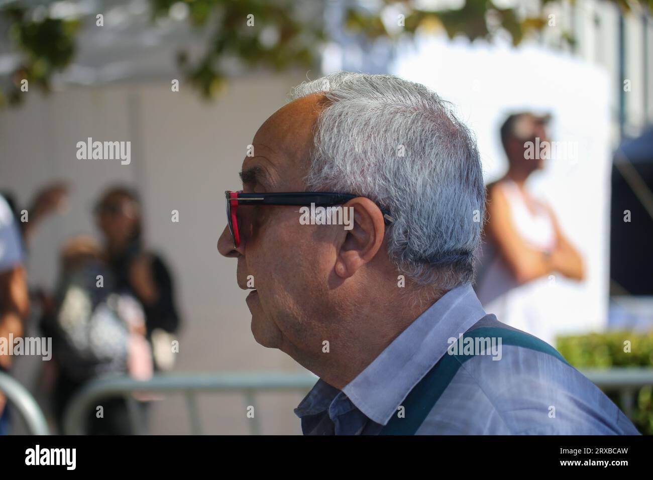 Pontevedra, Galicien, Spanien. September 2023. Pontevedra, Spanien, 23. September 2023: Der Präsident des spanischen Olympischen Komitees Alejandro Blanco während der Elite Männer Triathlon Weltmeisterschaft 2023 am 23. September 2023 in Pontevedra, Spanien. (Bild: © Alberto Brevers/Pacific Press über ZUMA Press Wire) NUR REDAKTIONELLE VERWENDUNG! Nicht für kommerzielle ZWECKE! Stockfoto