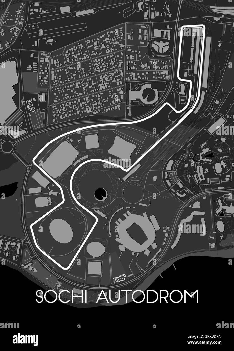 Sotschi Autodrom Race Car Map Stock Vektor