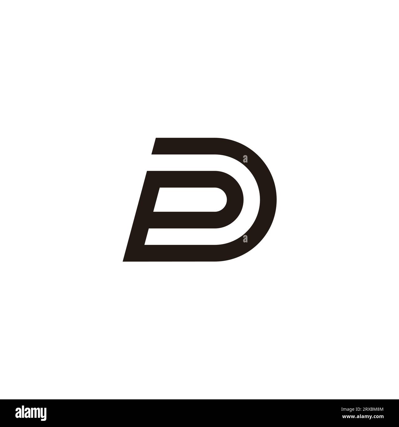Buchstabe pd-Streifen einfacher Logo-Vektor Stock Vektor