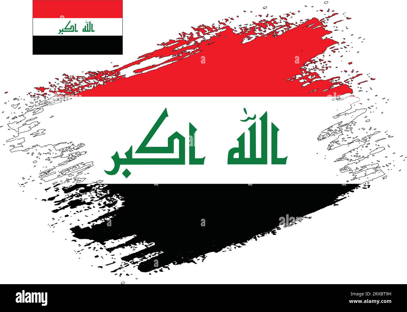 Pinsel Design Irak Flagge Vektor Stock Vektor