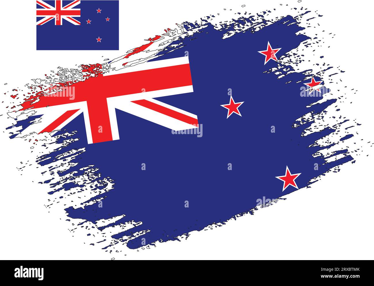 Pinsel Design Neuseeland Flagge Vektor Stock Vektor