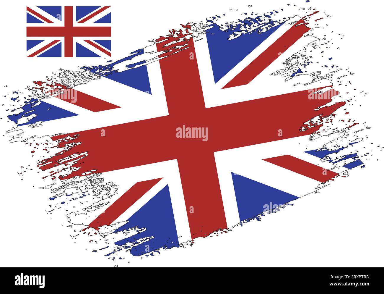 Pinsel Design UK Flag Vektor Stock Vektor