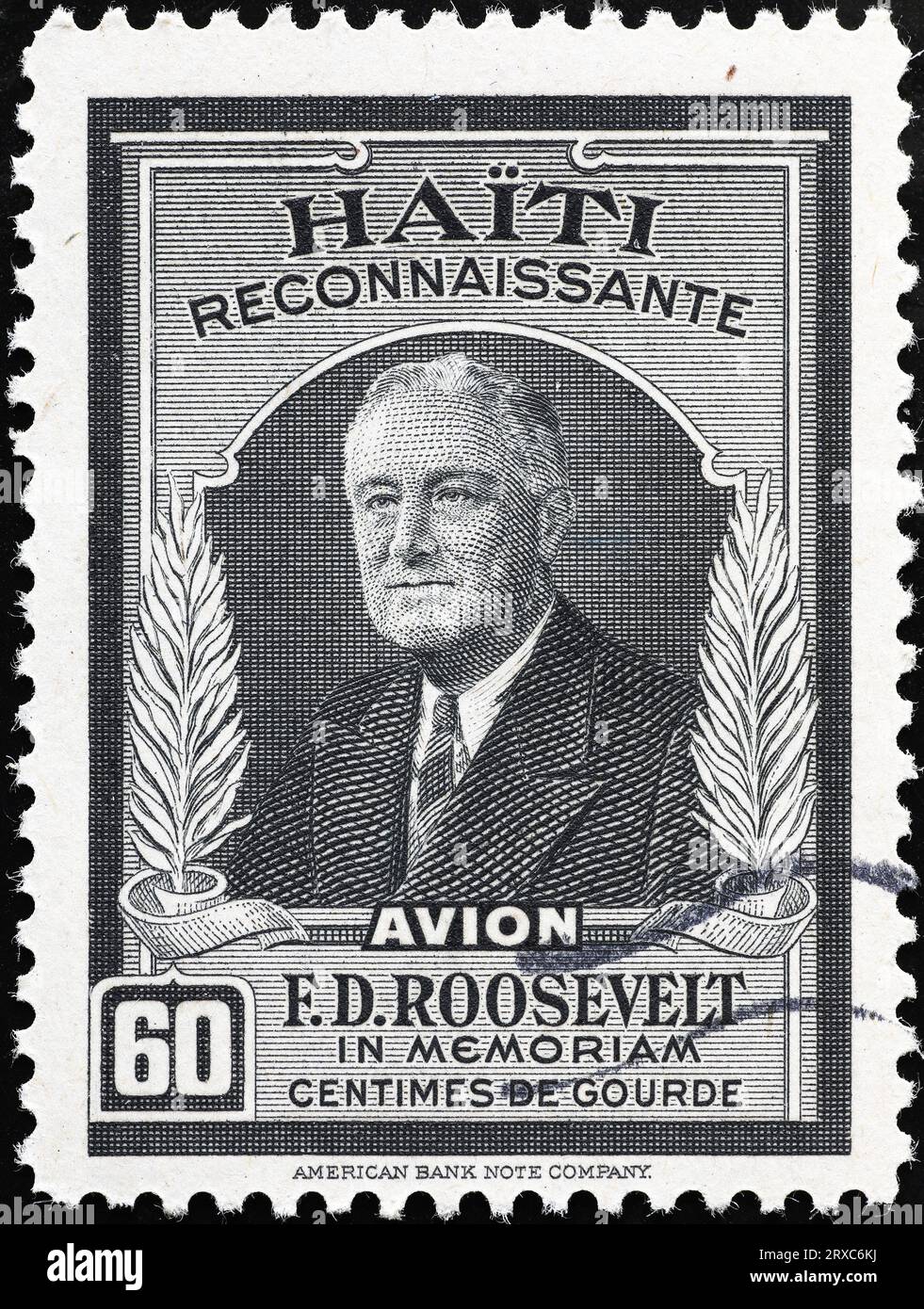 Franklin D.Roosevelt Geburtstag auf Briefmarke gefeiert Stockfoto