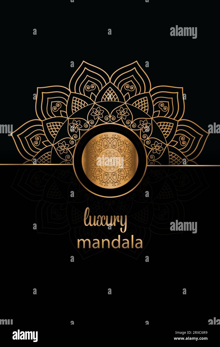 Vector goldene Farbe Mandala Tapete Design Stock Vektor