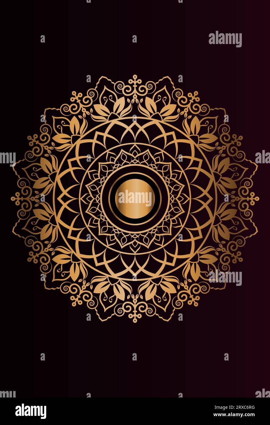 Vector goldene Farbe Mandal Tapete Design Stock Vektor