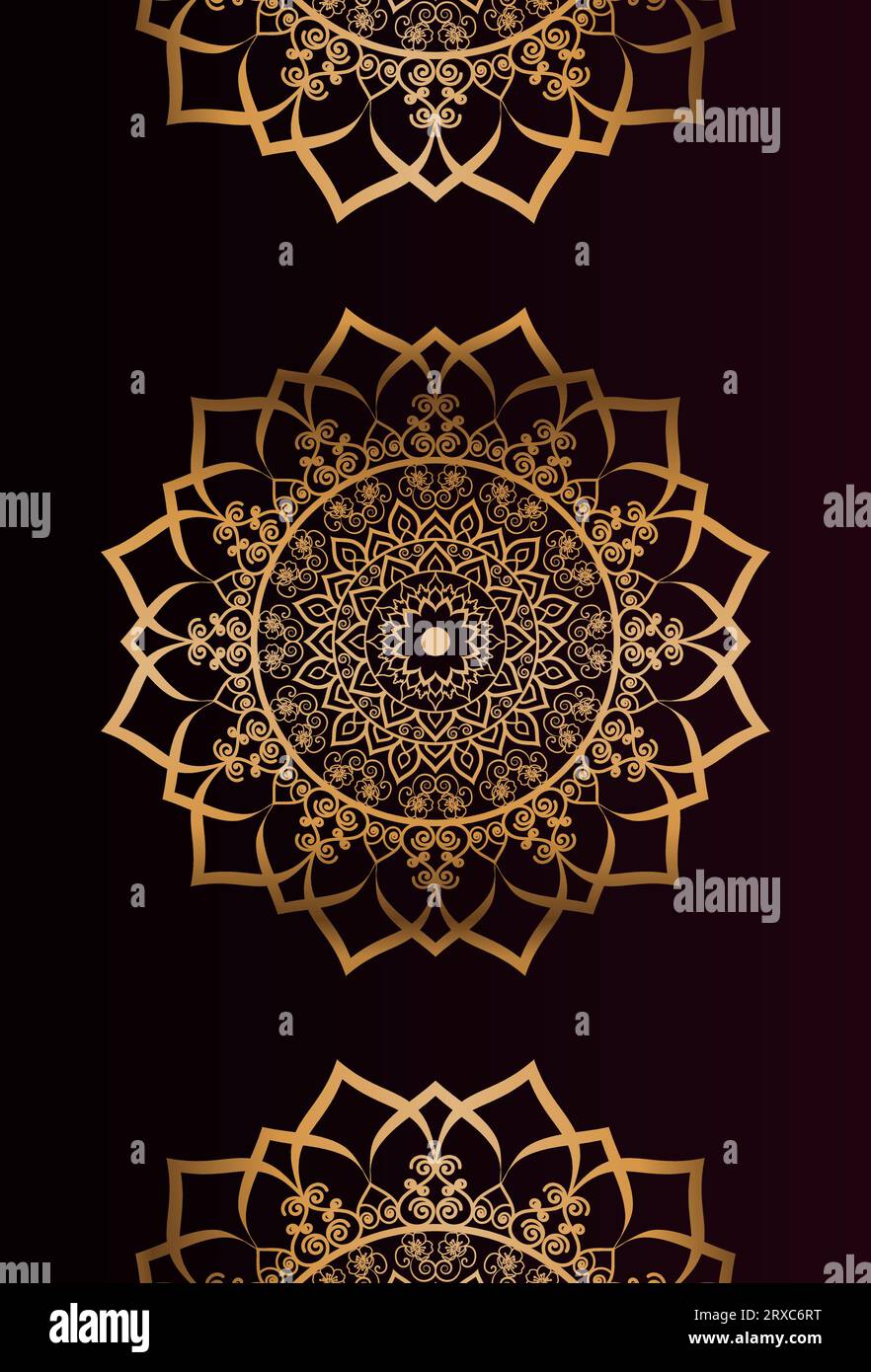 Vector goldene Farbe Mandal Tapete Design Stock Vektor