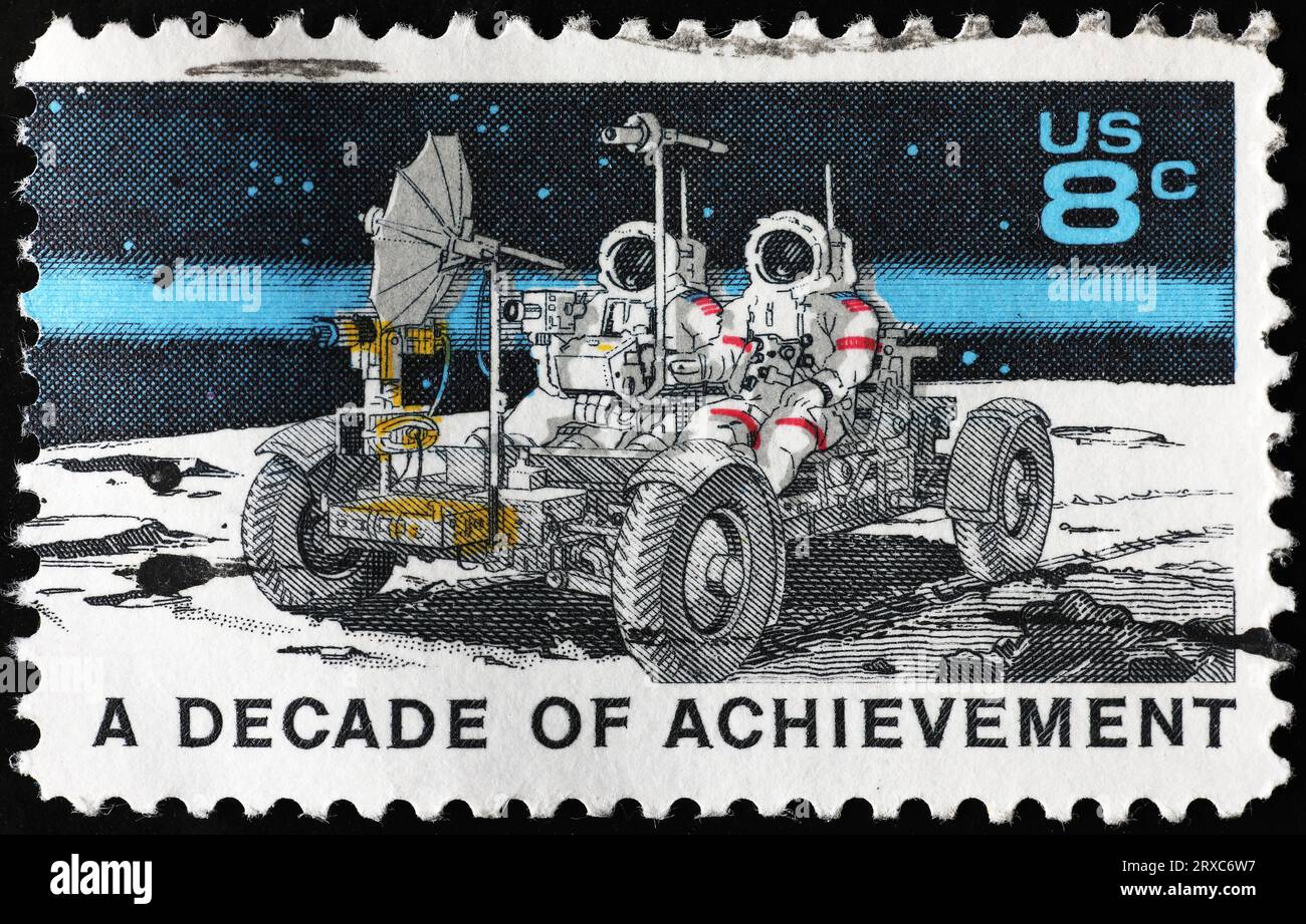 Lunar Modul über amerikanische Briefmarke Stockfoto