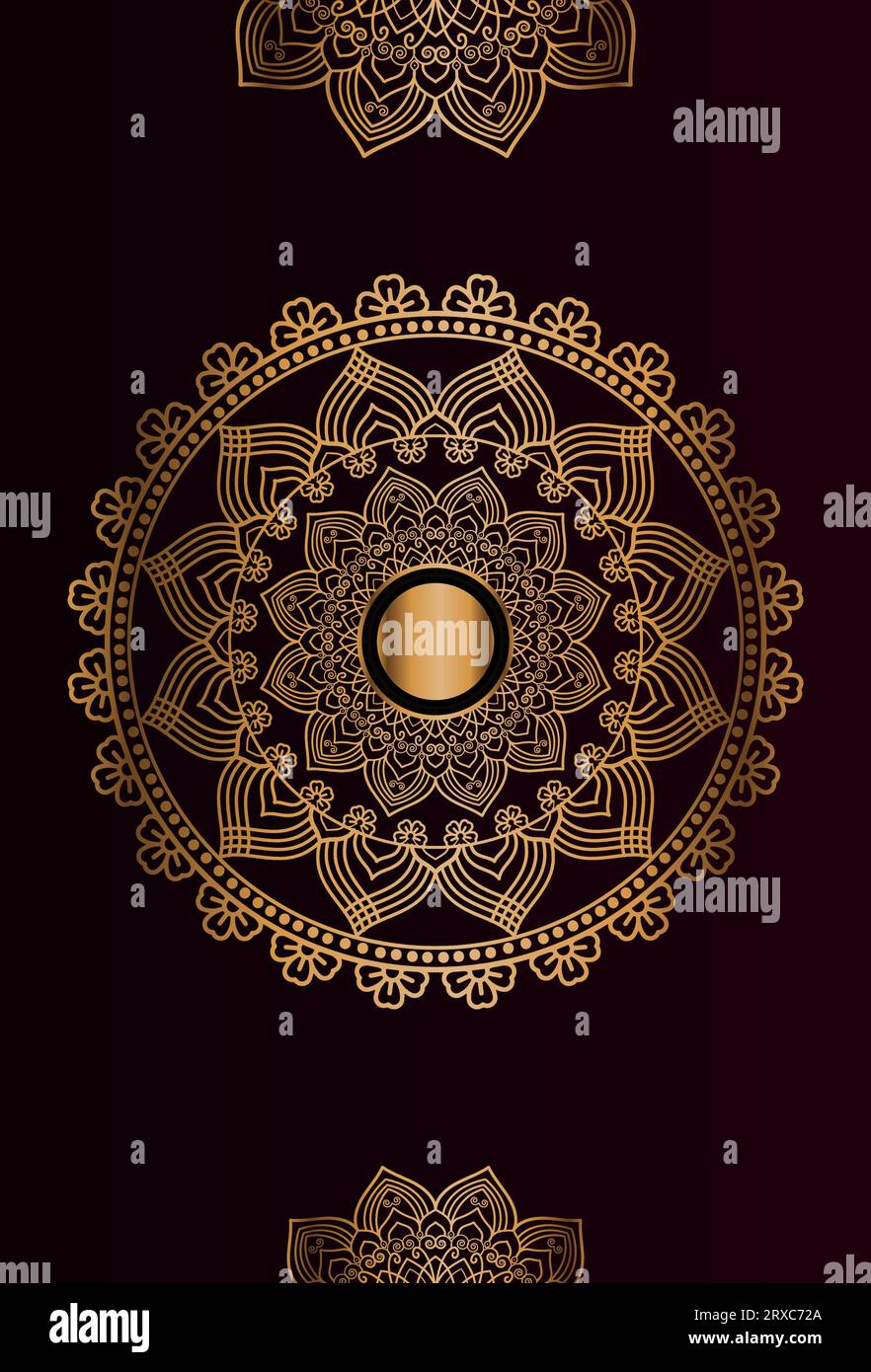 Vector goldene Farbe Mandal Tapete Design Stock Vektor