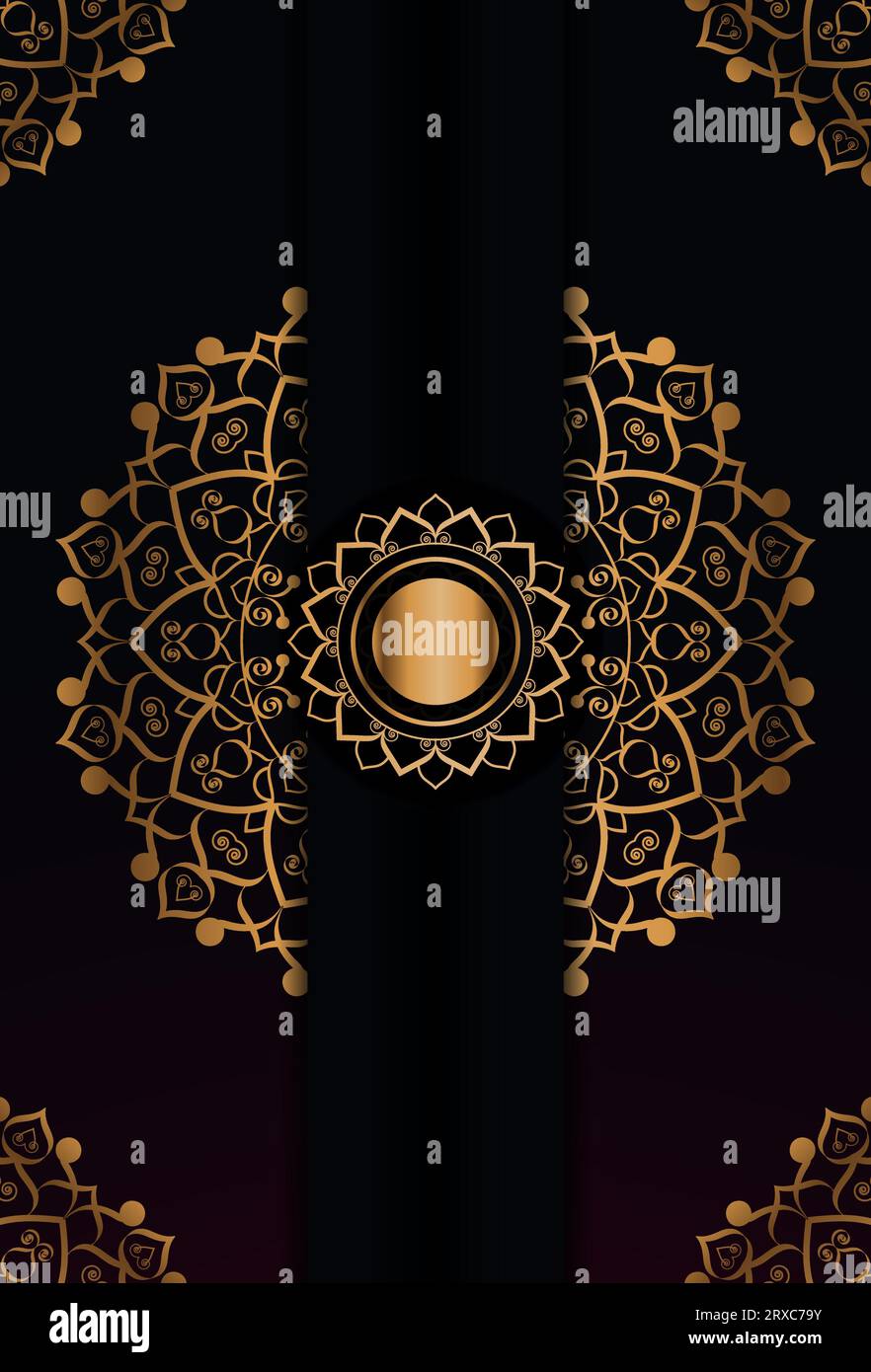 Vector goldene Farbe Mandala Tapete Design Stock Vektor