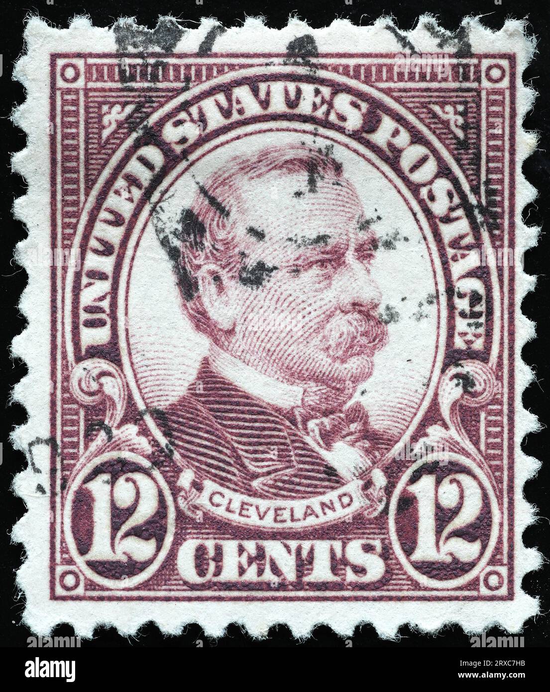 US-Präsident Grover Cleveland auf amerikanischer Vintage-Marke Stockfoto