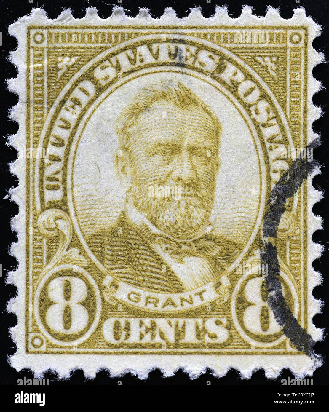 US-Präsident Ulysses S. Grant auf alter Briefmarke Stockfoto
