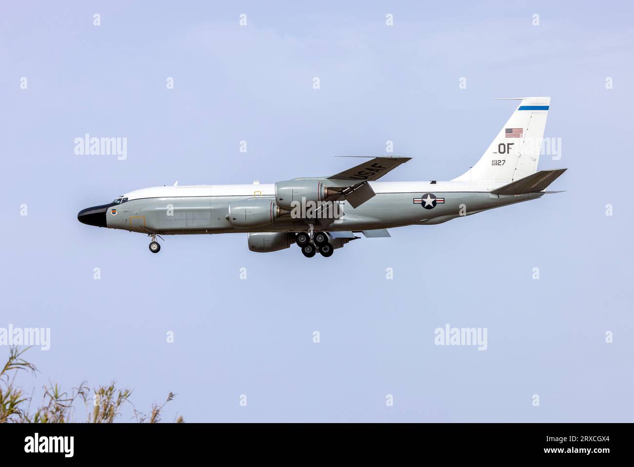 US Air Force Boeing TC-135W Stratolifter (717-158) (REG: 62-4127) Ankunft Landebahn 31. Stockfoto