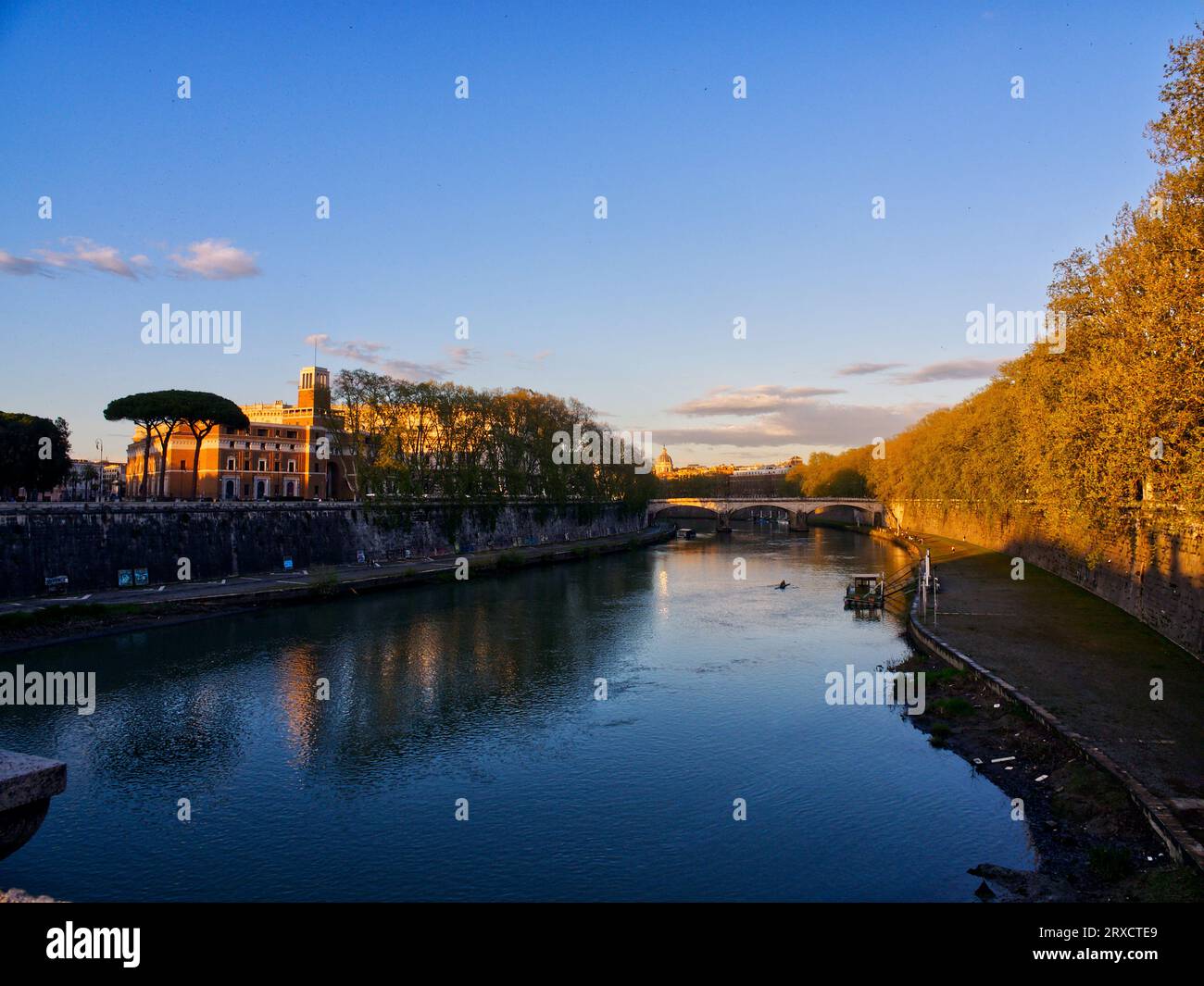 Blick auf die Landschaft des Tiber. Rom, Italien Stockfoto