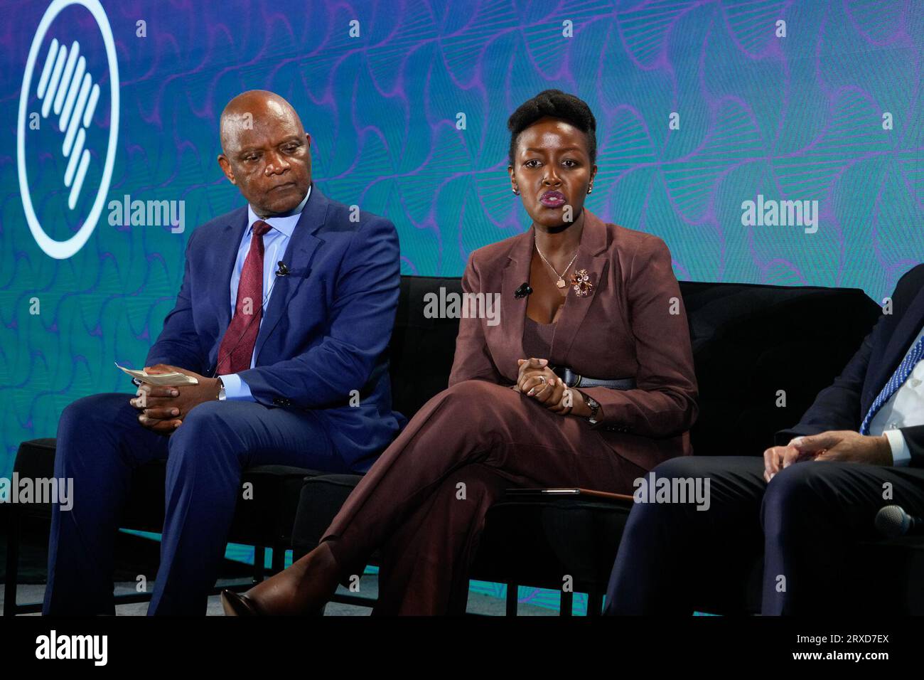 New York, New York, USA. , . Dr. John Nkengasong, H.E. Ingabire während der 2023 UNSTOPPABLE AFRICA Conference, präsentiert von Global African Business Initiative, im Westin Grand Central in New York City, September 21-22 2023. Quelle: Jennifer Graylock/Alamy Live News Stockfoto