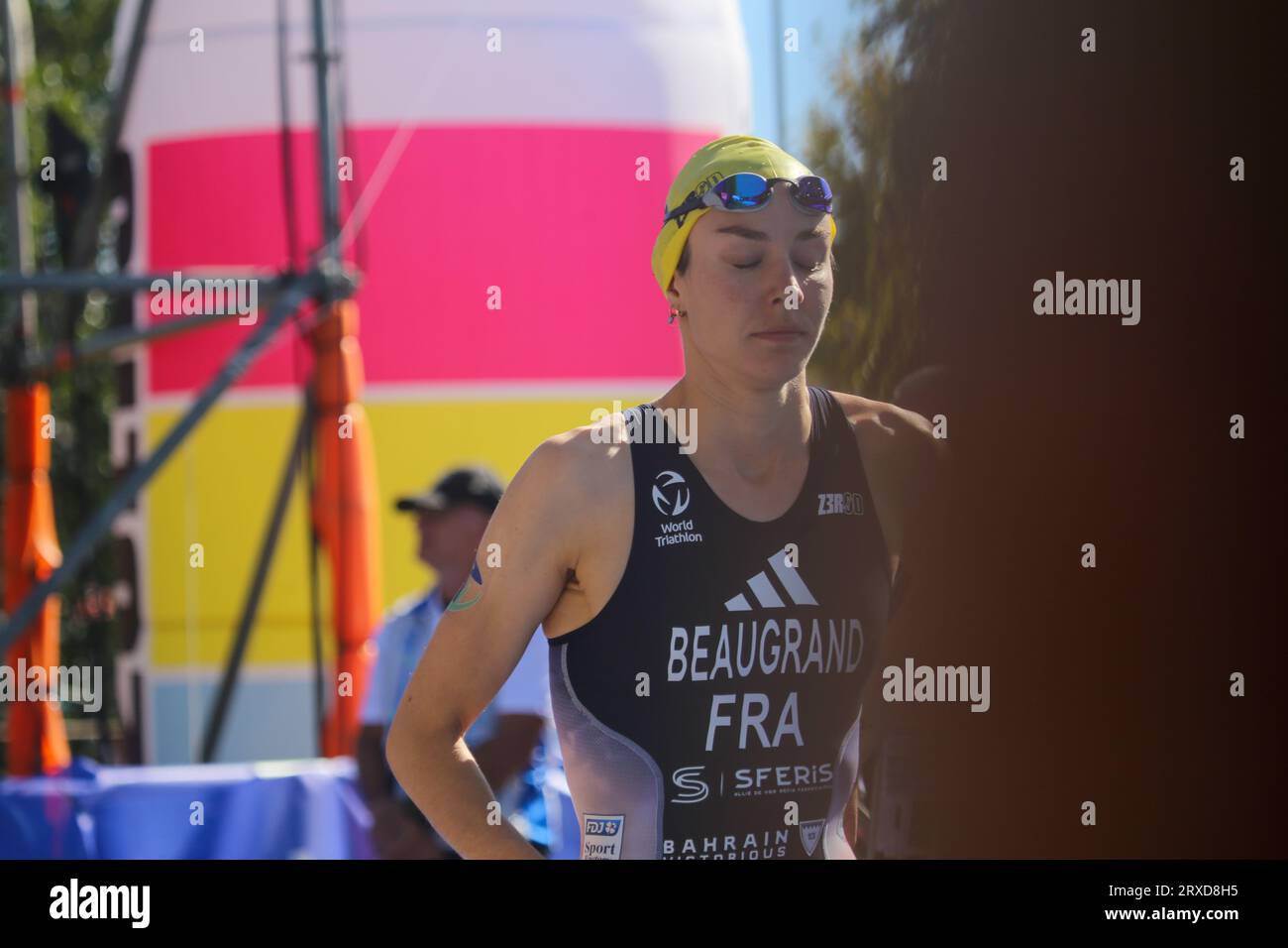 Pontevedra, Spanien, 24. September 2023 Die französische Triathletin
