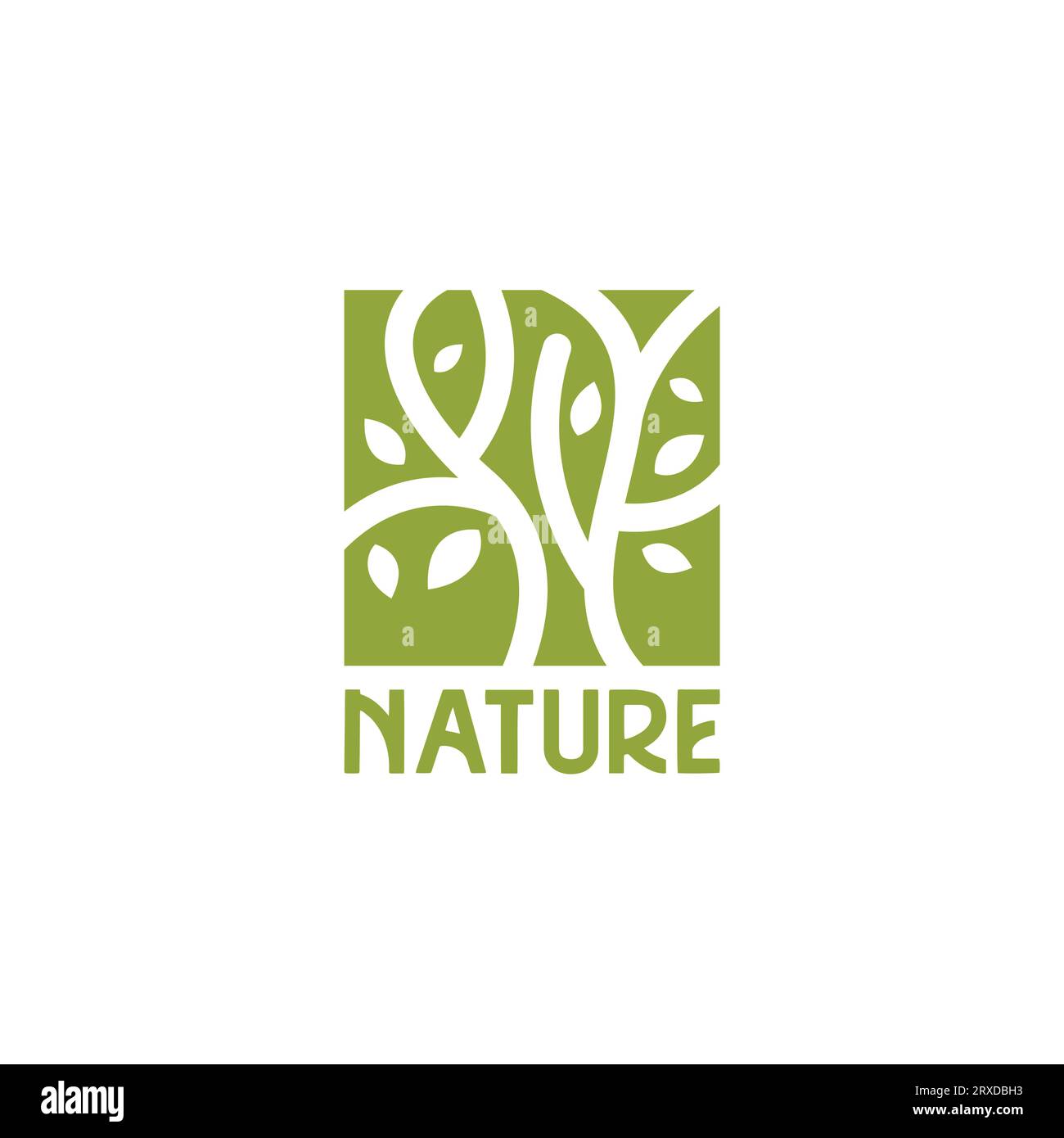 Botanischer Lebensbaum-Logo. Naturprodukt Pflanzensymbol. Logo-Vektor des Baums Stock Vektor
