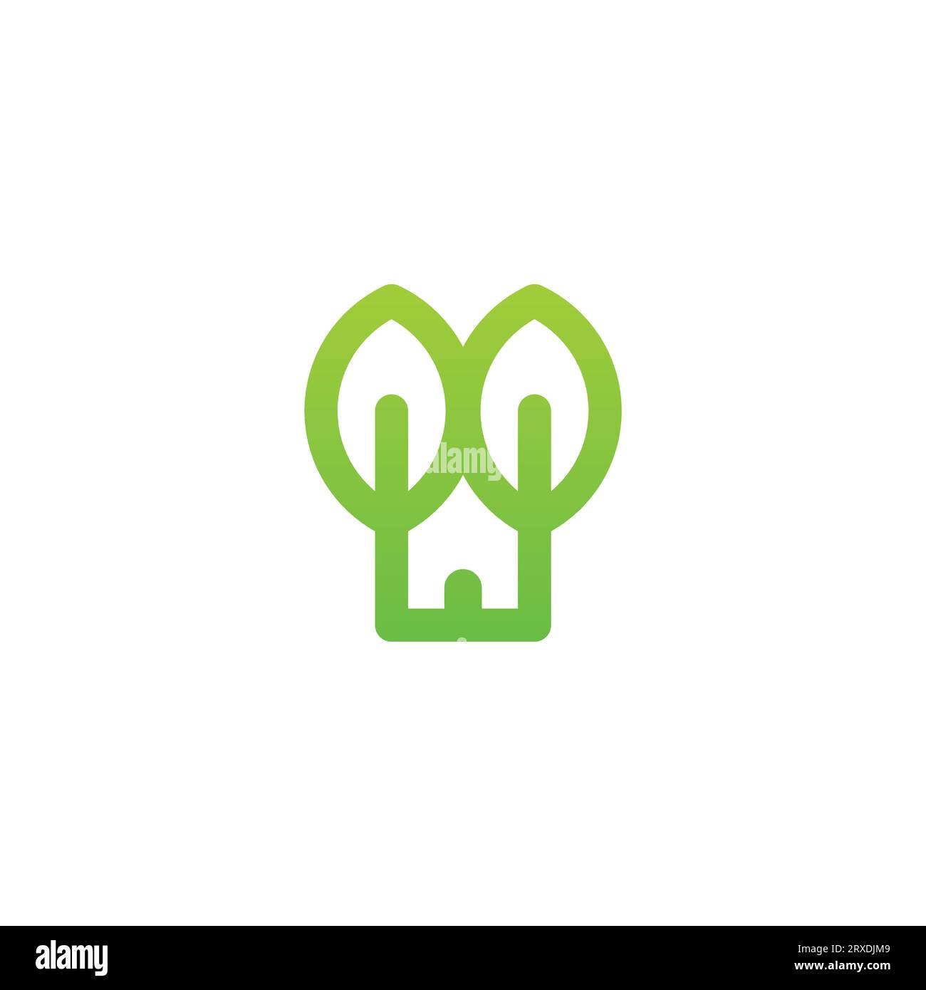 Home Leaf Logo. Eco-Logo Für Zuhause. Grünes Logo Des Hauses Stock Vektor