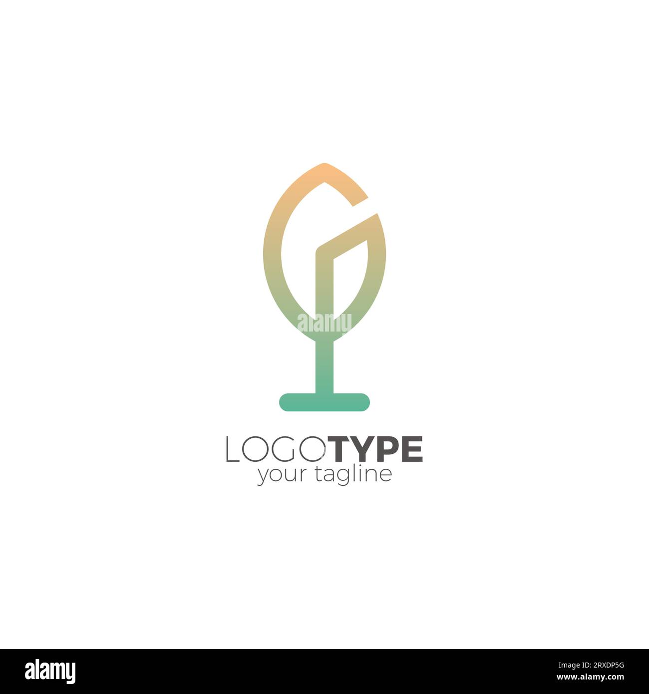 Design mit G-Blatt-Logo. G Wachstumslogo Stock Vektor