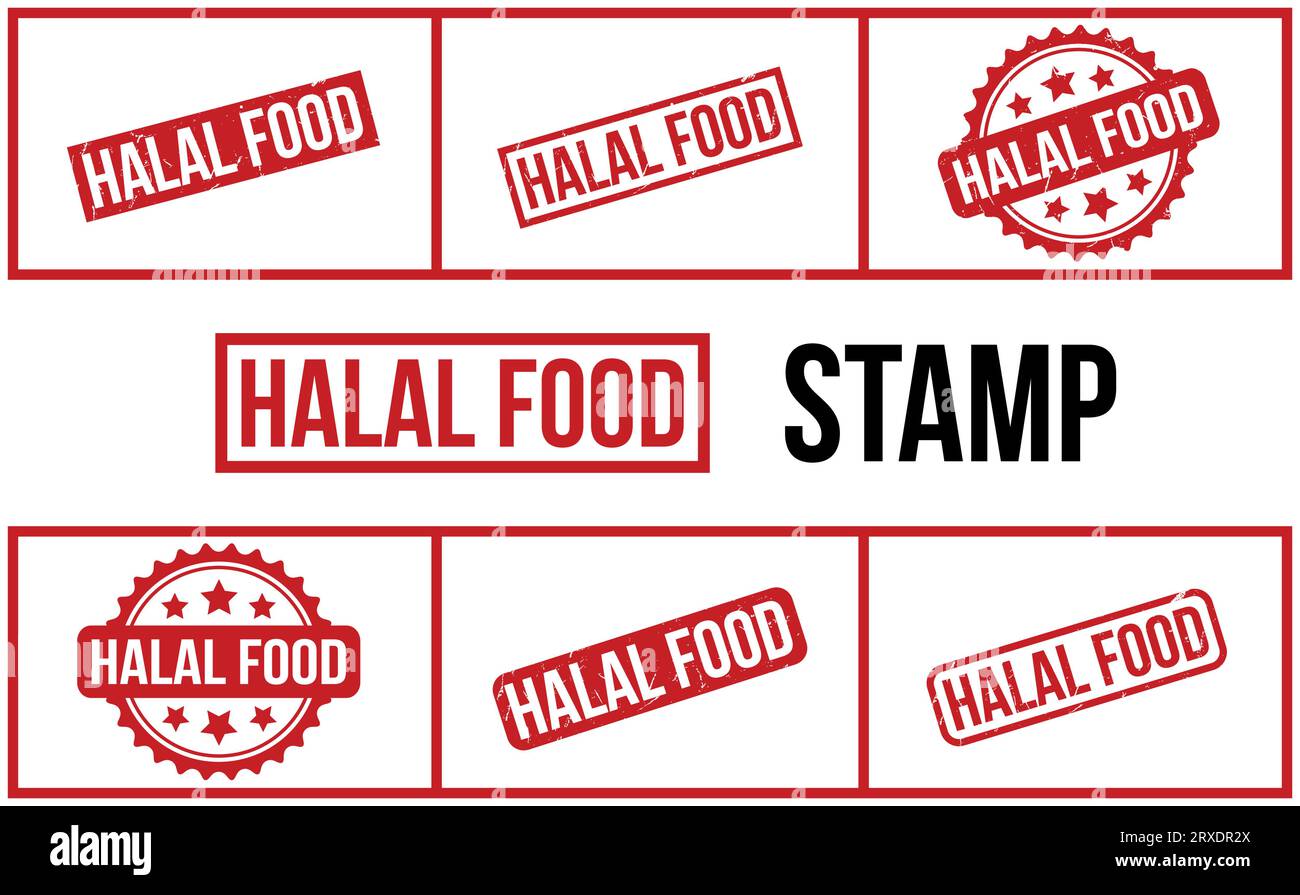 Halal Food Stempel Set Vektor Stock Vektor