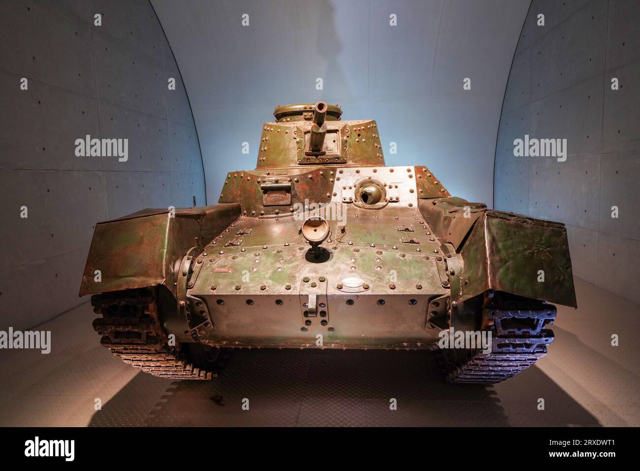 Peking China, 24. Januar 2023: Japanischer Panzer vom Typ 97, Militärmuseum der chinesischen Volksrevolution in Peking. Stockfoto