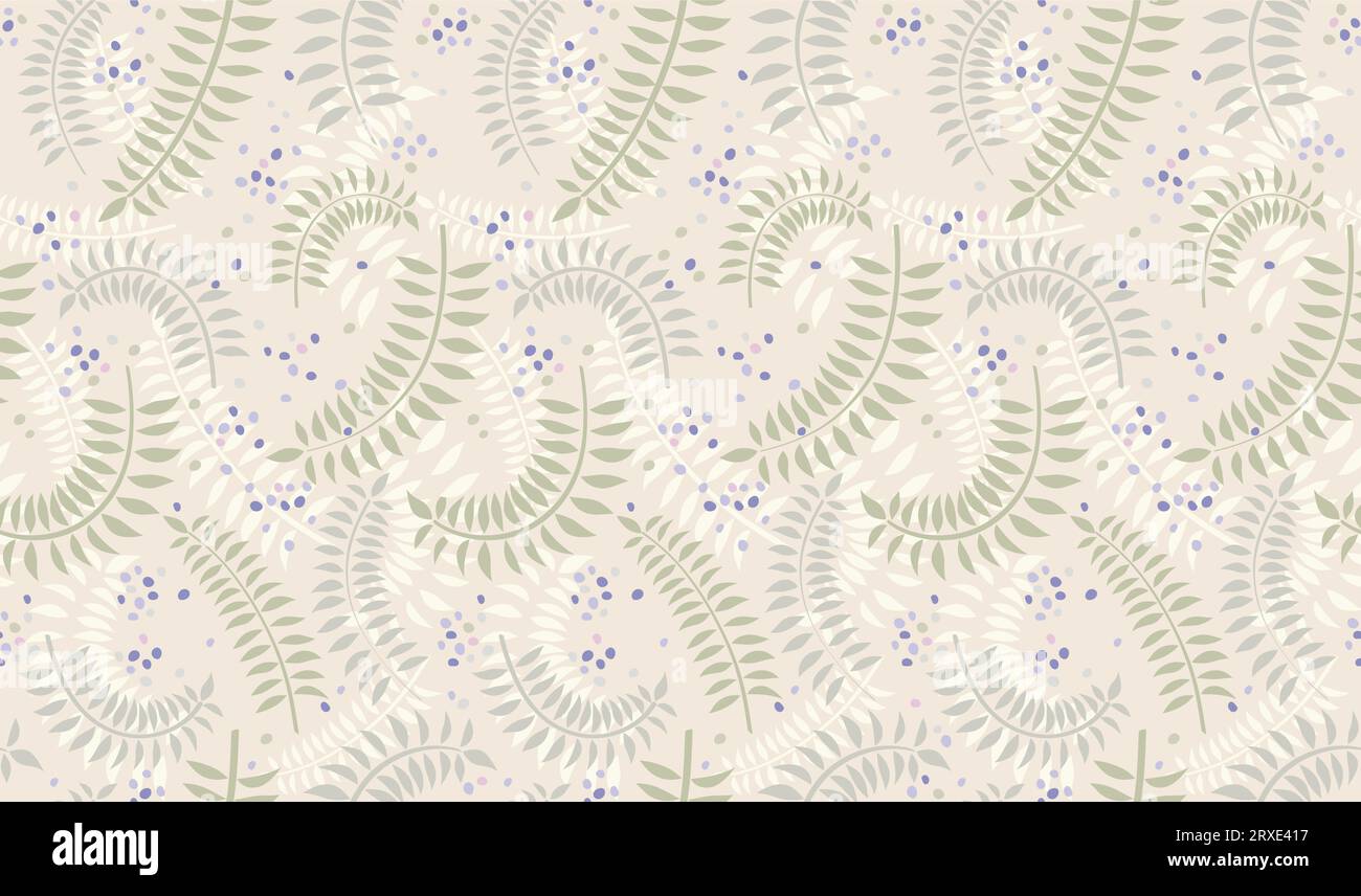 Vector Seamless Floral Pattern Illustration. Horizontal Und Vertikal Wiederholbar. Stock Vektor