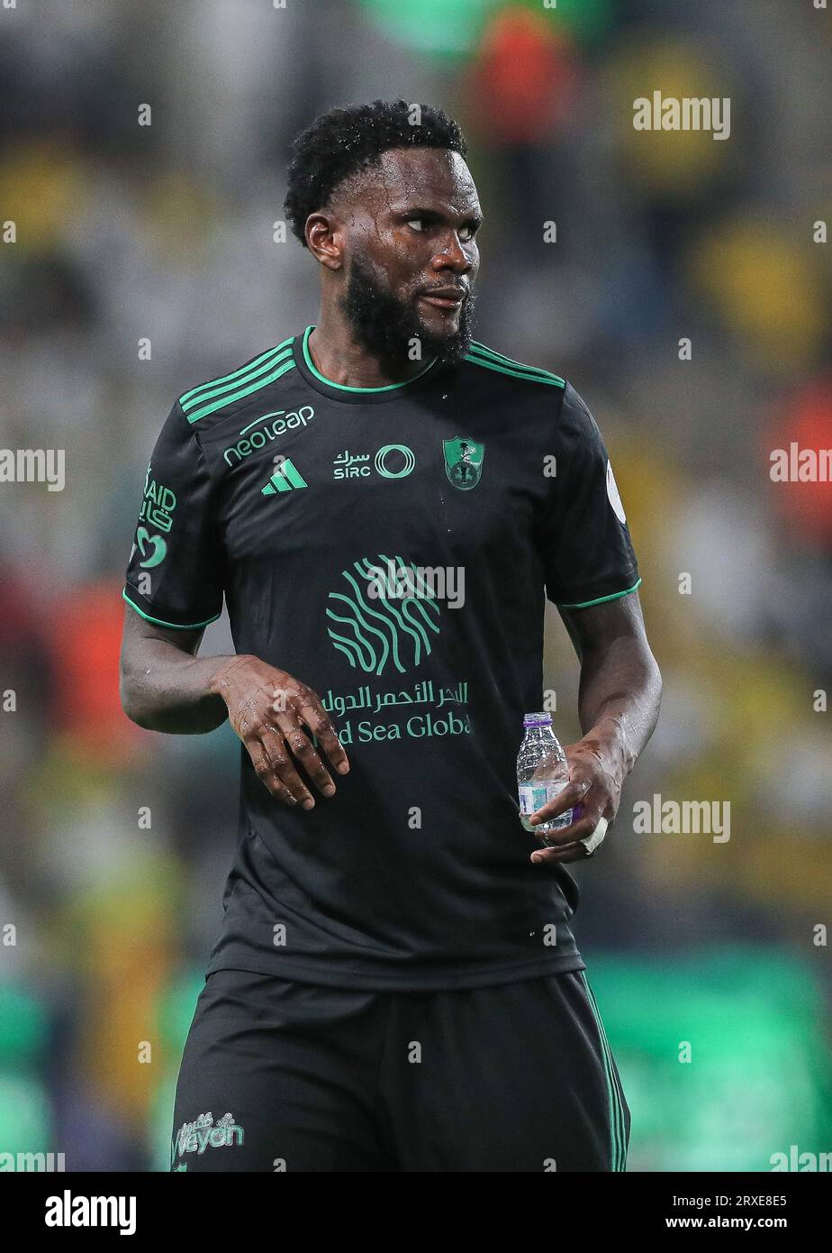 Franck Kessie vom Al-Nassr SFC in Aktion während des Spieltags 7 der SAFF Roshn Saudi Pro League 2023-24 gegen Al-Ahli Saudi FC im King Saud University Stadium am 14. September 2023 in Riad, Saudi Arabien. Foto von Stringer / Power Sport Images Stockfoto