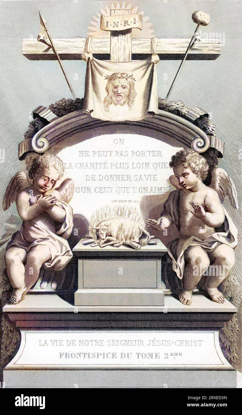 Farbige Illustration für das Leben unseres Herrn Jesus Christus, geschrieben von den vier Evangelisten, 1853 Stockfoto