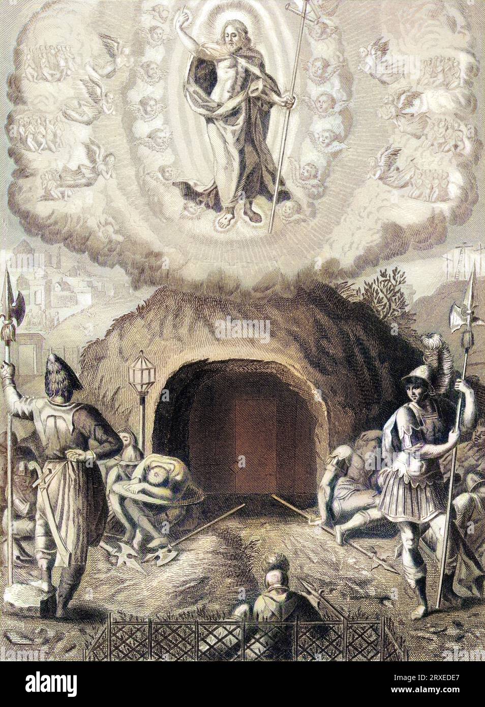 Die Auferstehung unseres Herrn Jesus Christus. Farbige Illustration für das Leben unseres Herrn Jesus Christus, geschrieben von den vier Evangelisten, 1853 Stockfoto