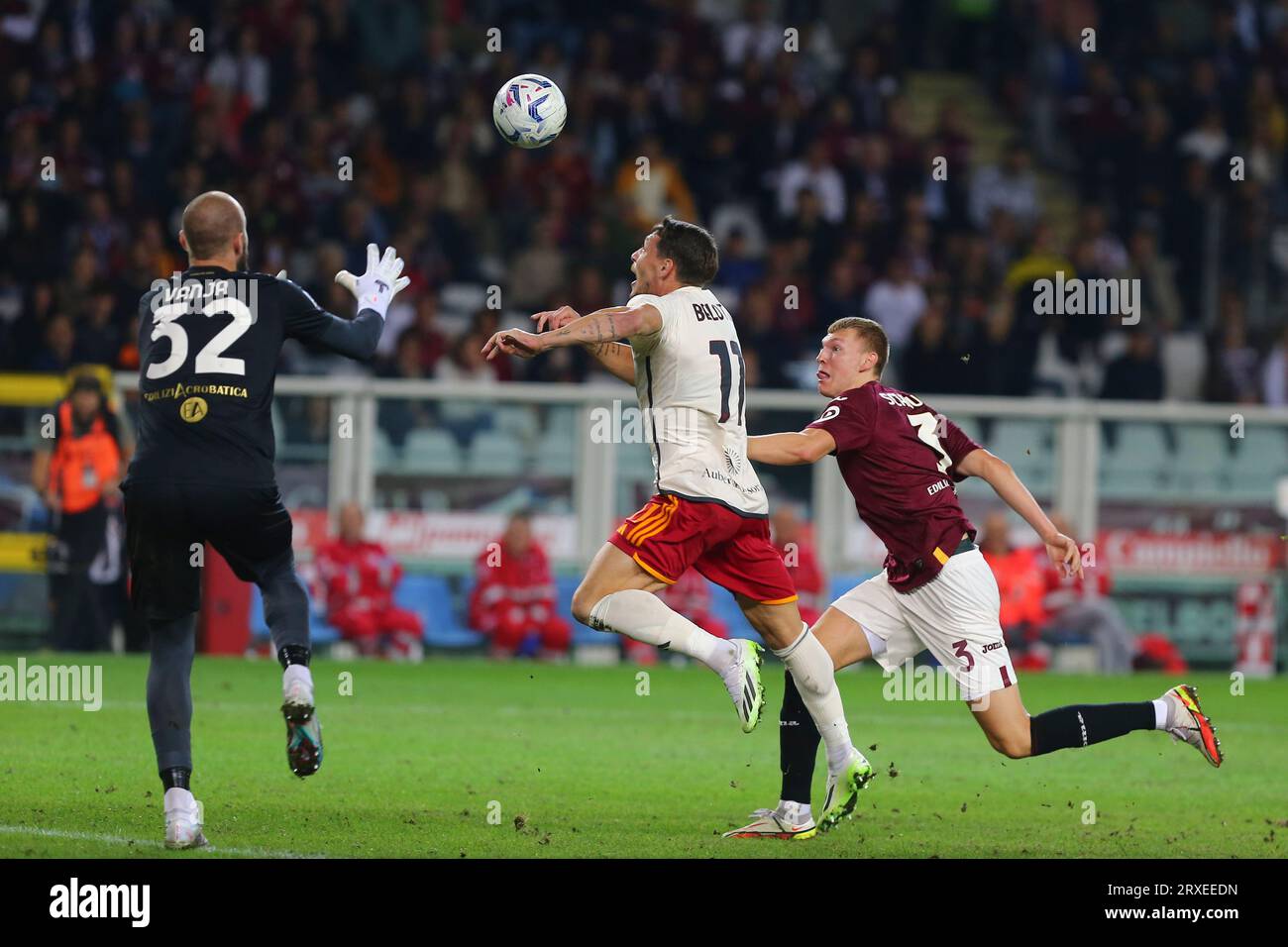 Andrea Belotti von AS Roma während des Spiels der Serie A zwischen Torino FC und AS Roma am 24. September 2023 im Olympiastadion Grande Torino in Turin, Ital Stockfoto