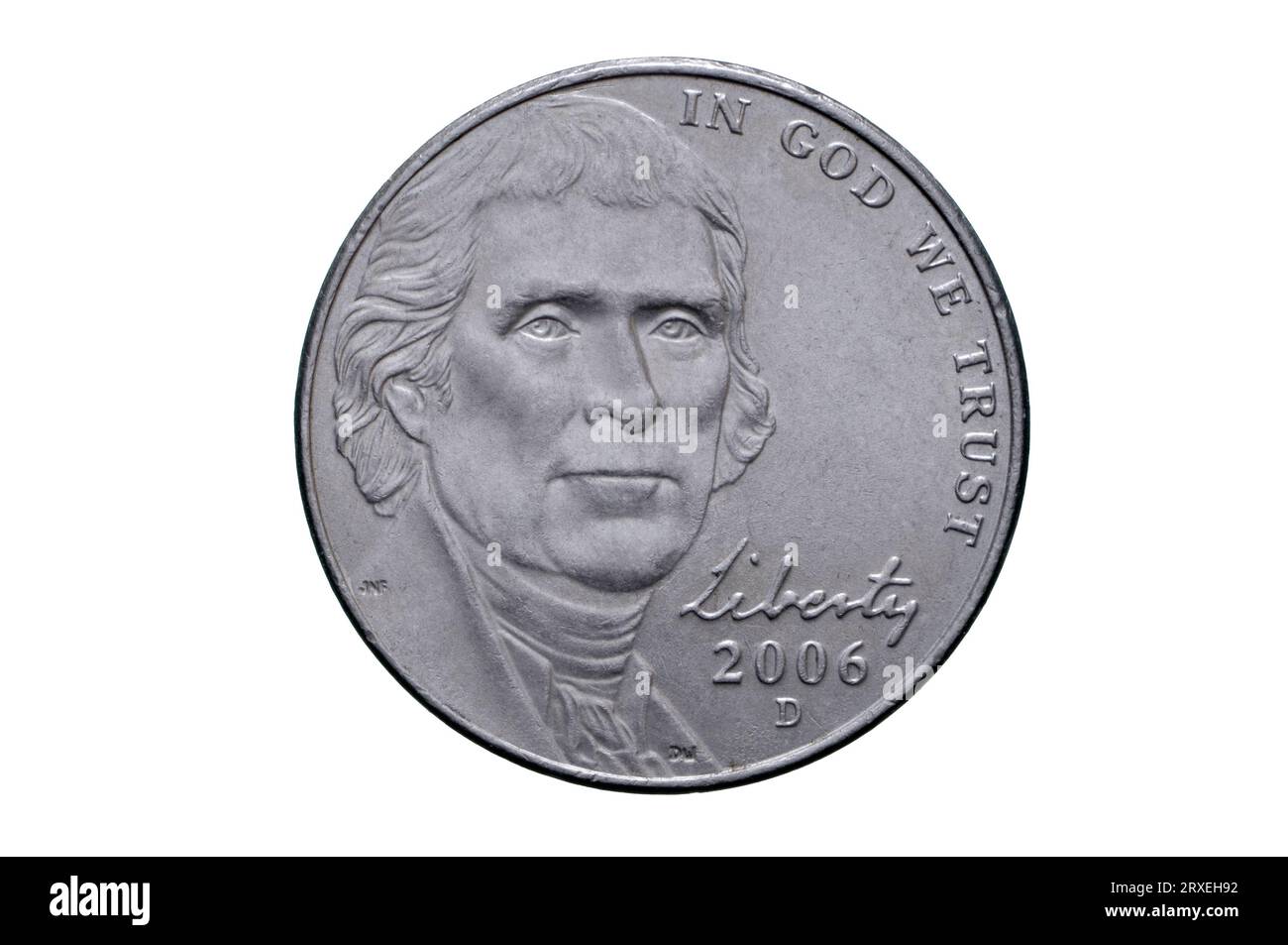 Jefferson Nickel von 2006 Stockfoto