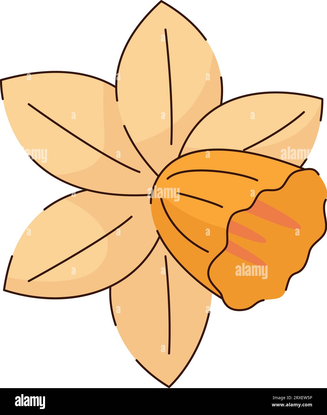 Doodle Cartoon Narzisse Narzissen Blumen Vektor Stock Vektor