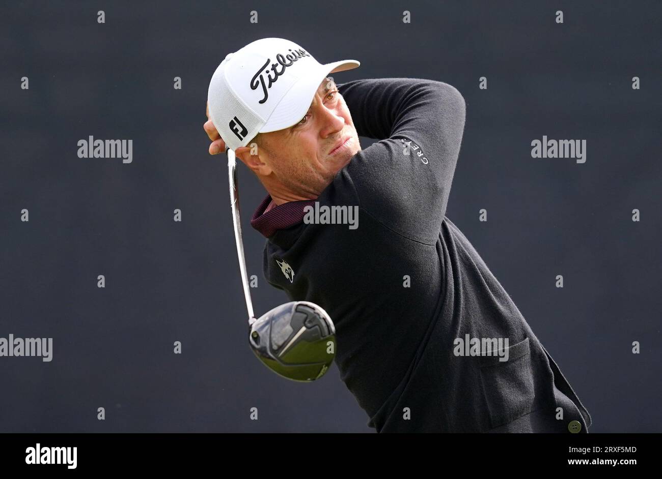 Datei Foto vom 21.07.2023 von Justin Thomas. Billy Horschel hat Justin Thomas unterstützt, um es denjenigen zu „verkneifen“, die seine Ryder Cup-Wildcard kritisierten. Ausgabedatum: Montag, 25. September 2023. Stockfoto