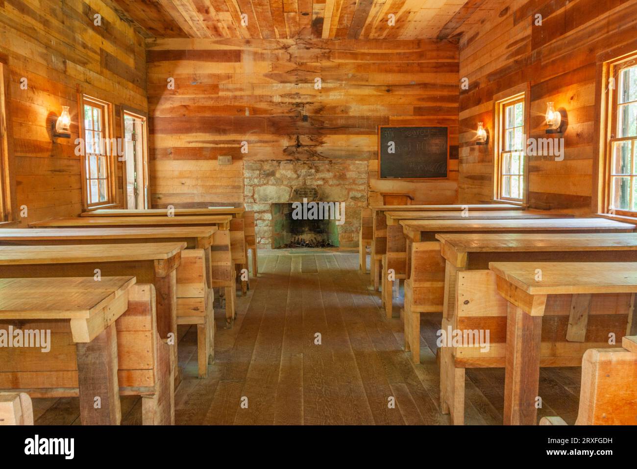 Die Baltimore Forest School, die „Cradle of Forestry“ genannt wird, befindet sich im Pisgah National Forest in North Carolina. Dies war die erste Forstschule in den USA. Stockfoto