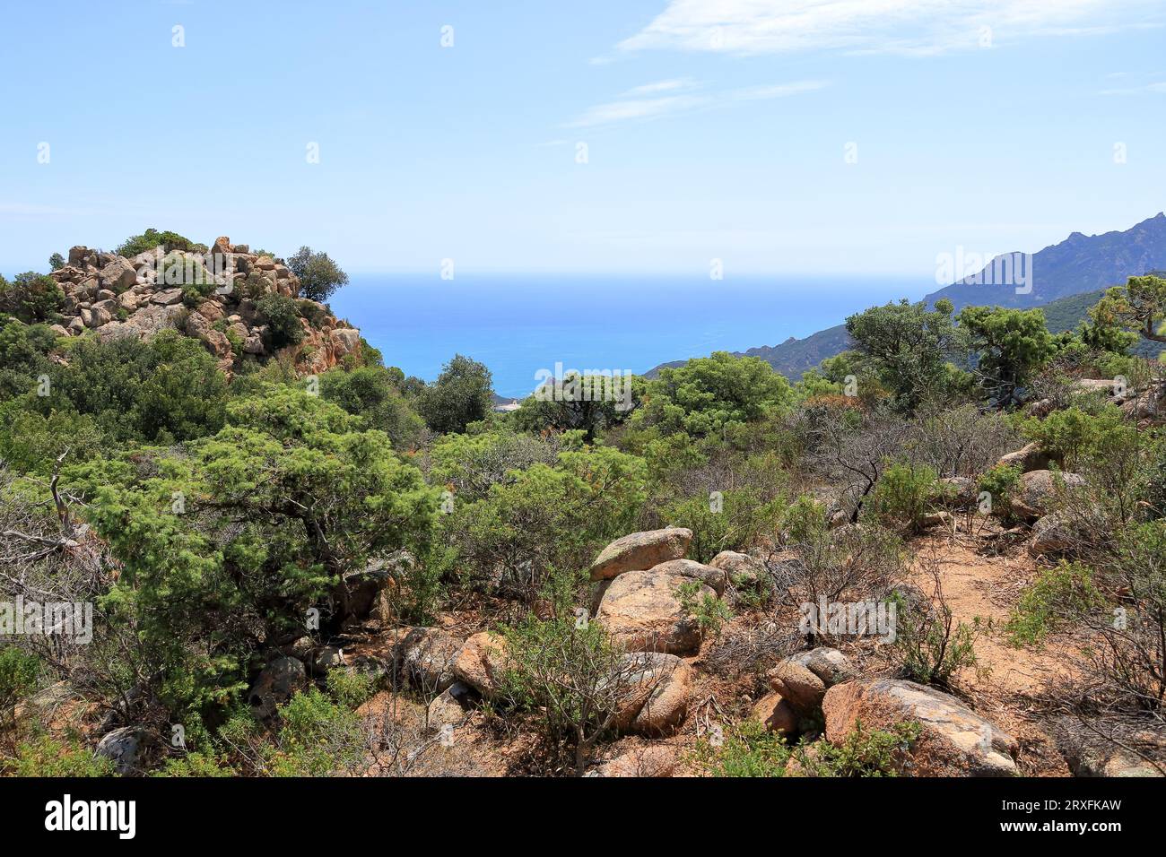 Das bergige Wandergebiet rund um cardedu auf sardinien Stockfoto