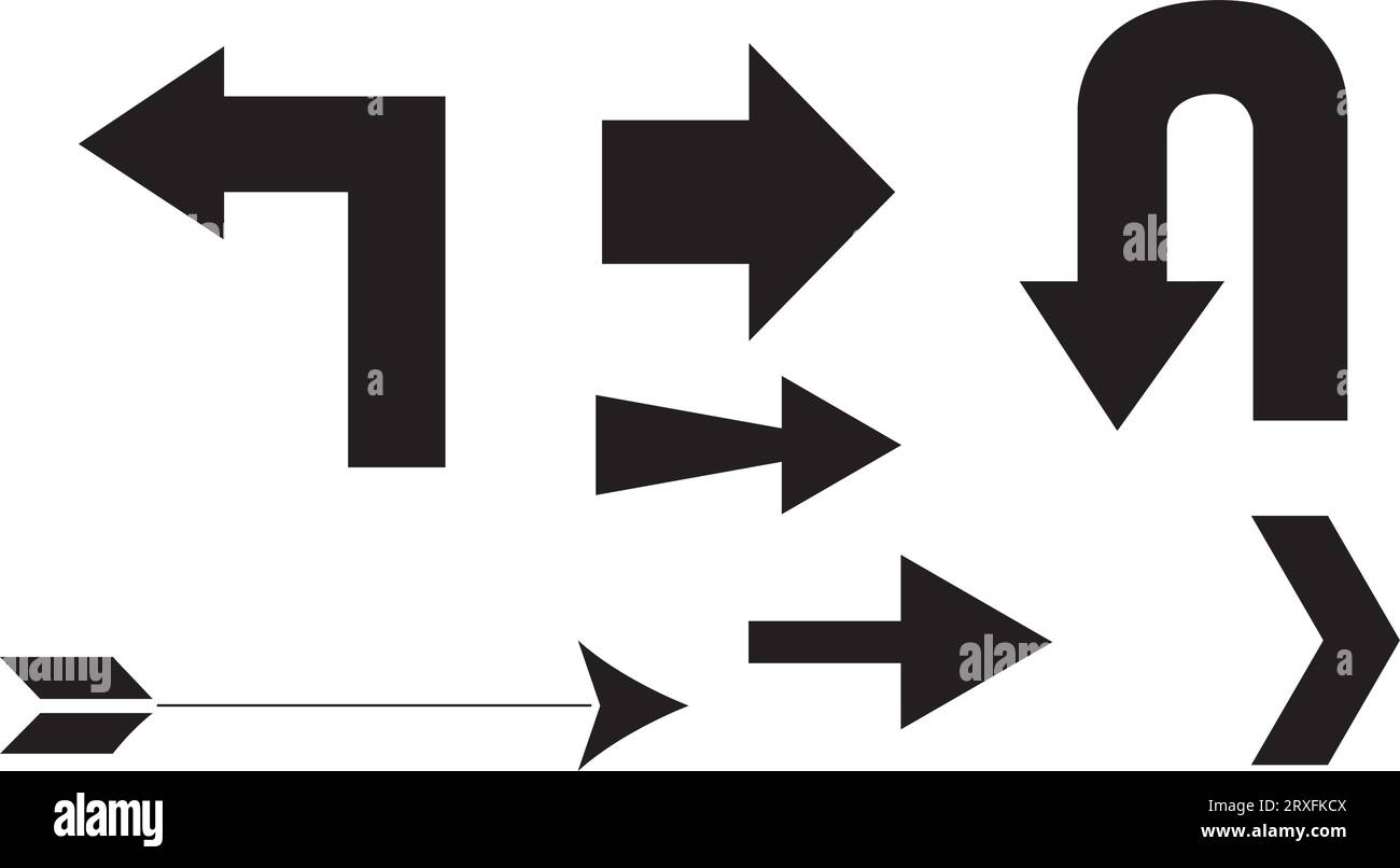 Satz von Schwarz vektor Pfeile. Pfeilsymbol. Pfeil Vektor icon. Pfeil. Pfeile vektor Sammlung Stock Vektor