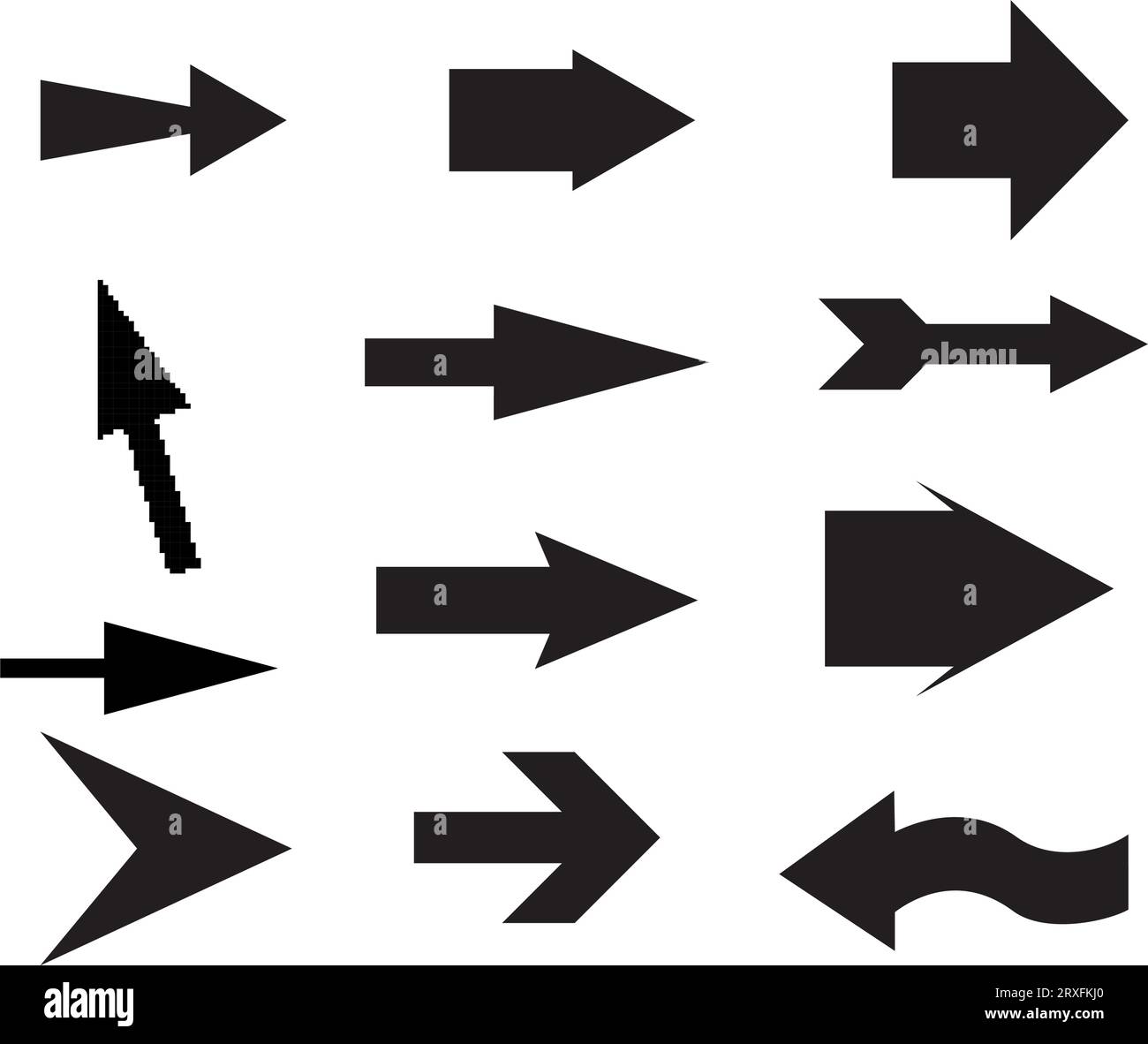 Satz von Schwarz vektor Pfeile. Pfeilsymbol. Pfeil Vektor icon. Pfeil. Pfeile vektor Sammlung Stock Vektor